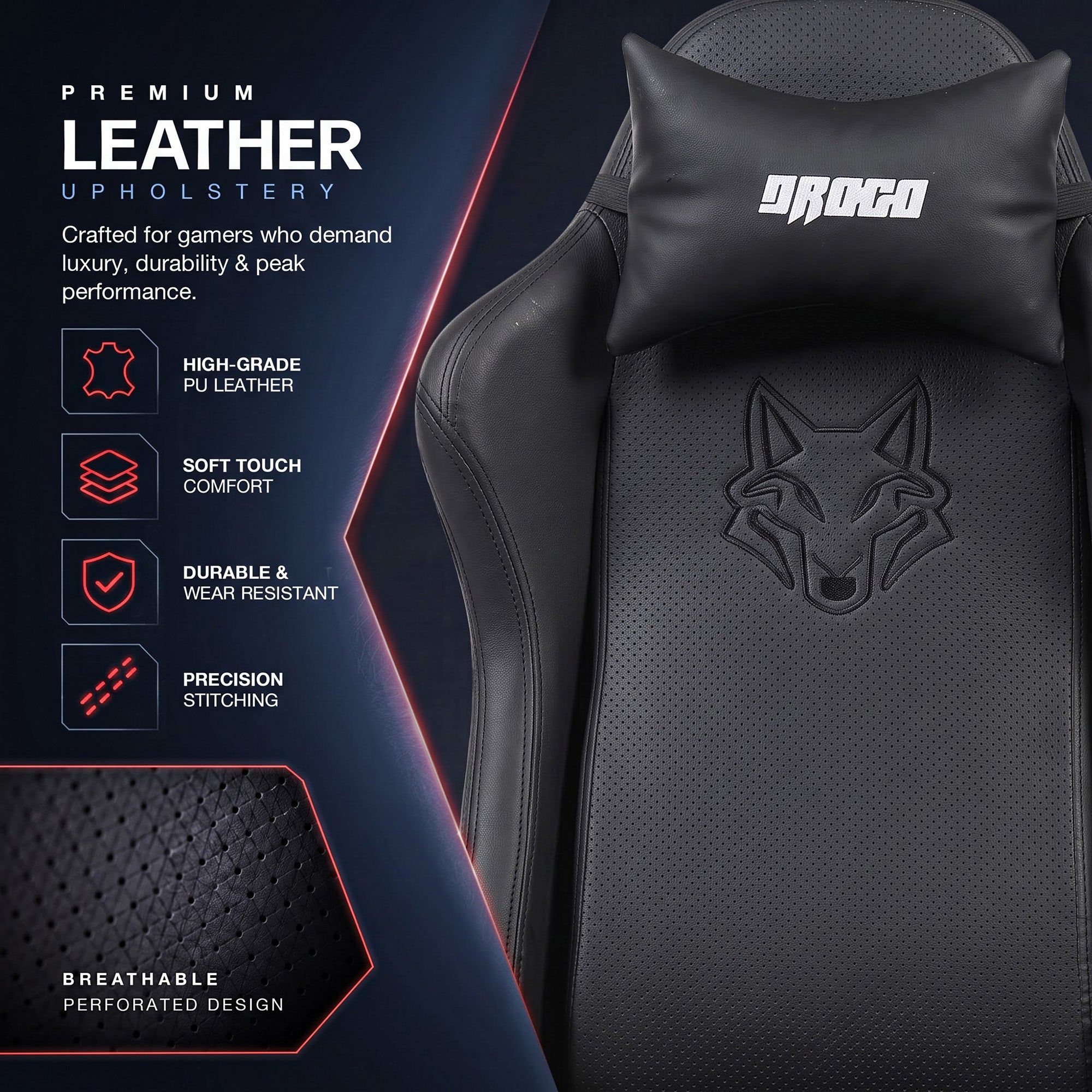 Drogo Alpha-X Premium Ergonomic Gaming Chair with Footrest
