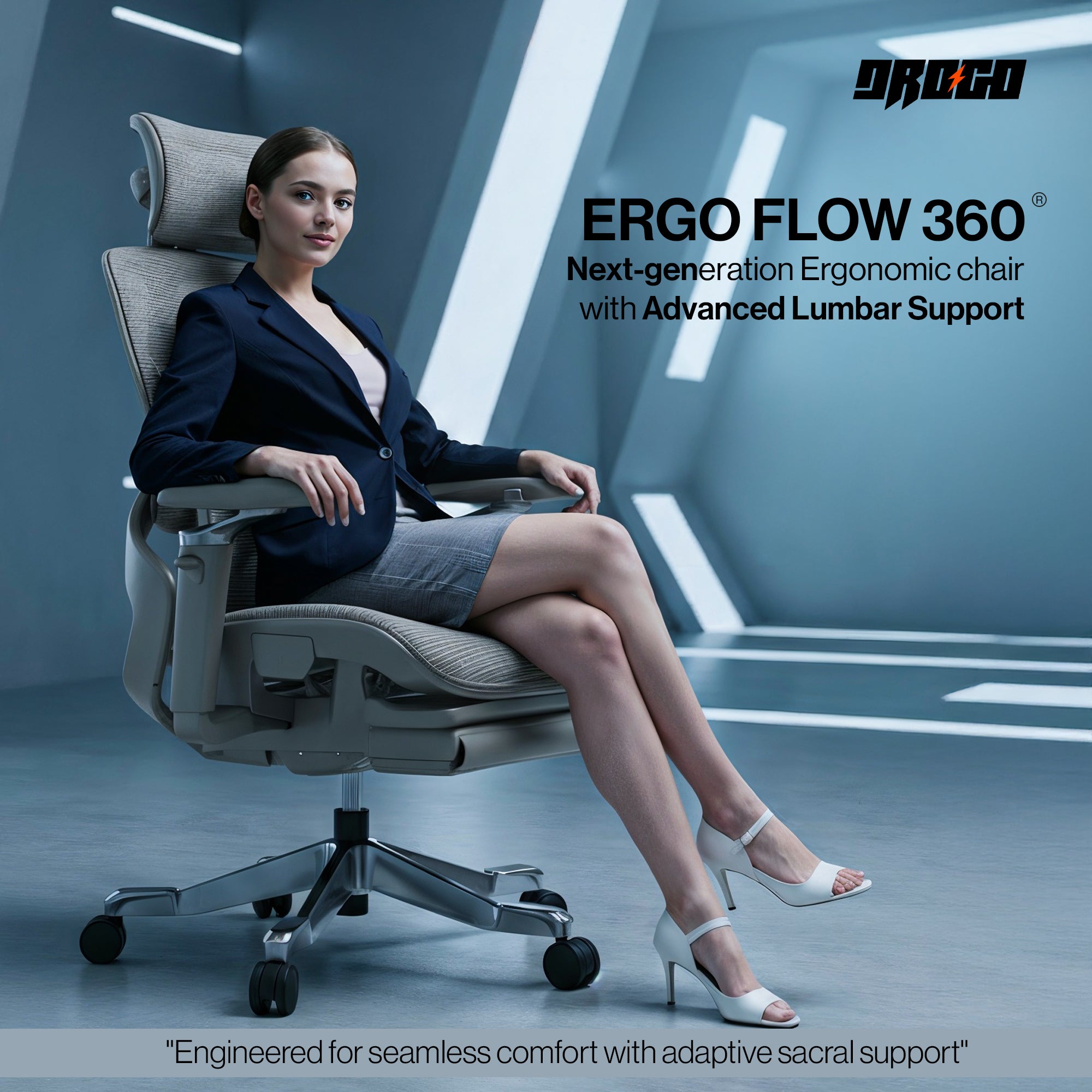 Drogo Flow 360 Ergonomic Office Chair With Patented Flow Technology & Cable Mechanism