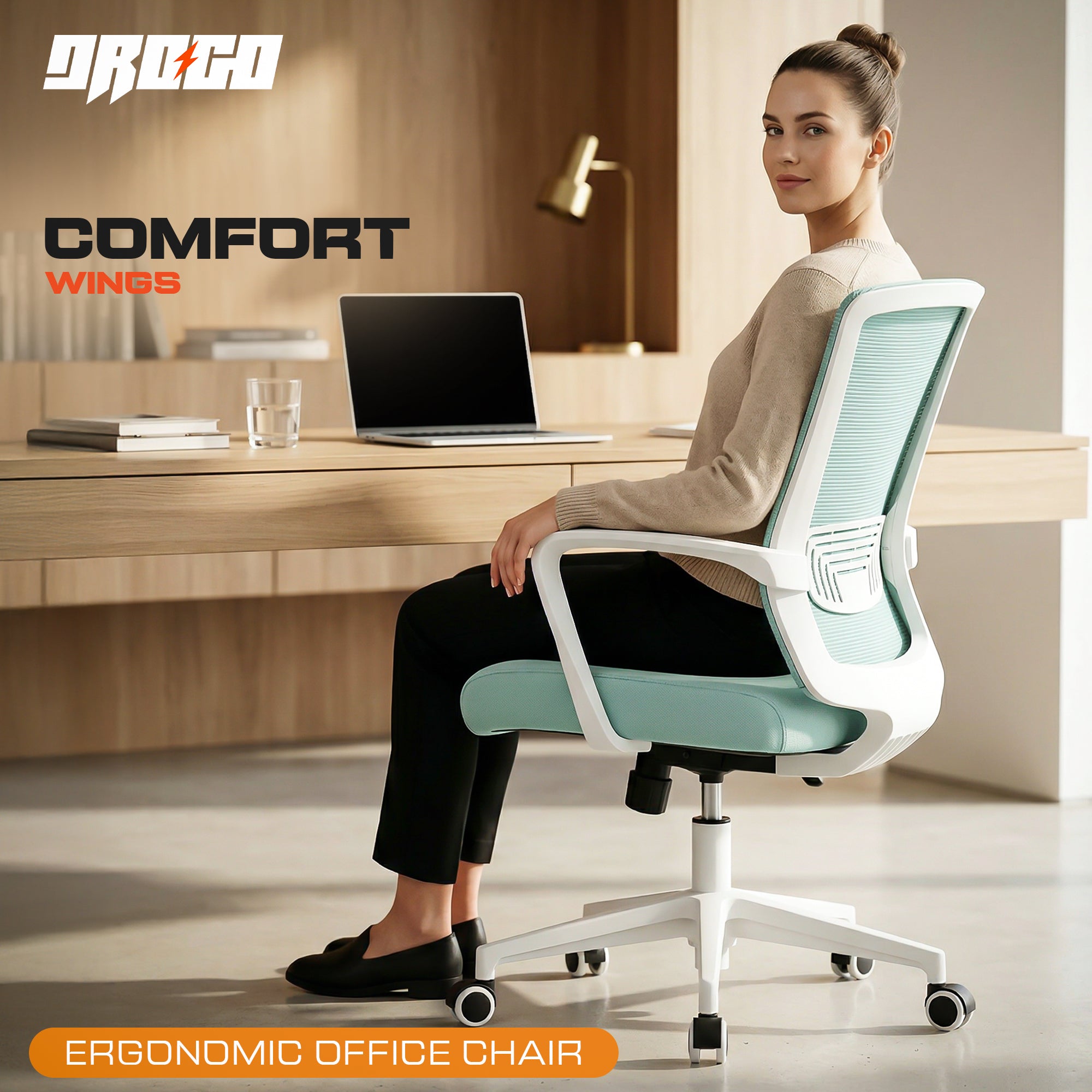 Drogo ComfortWing Ergonomic Office Chair for Work from Home Desk Chair