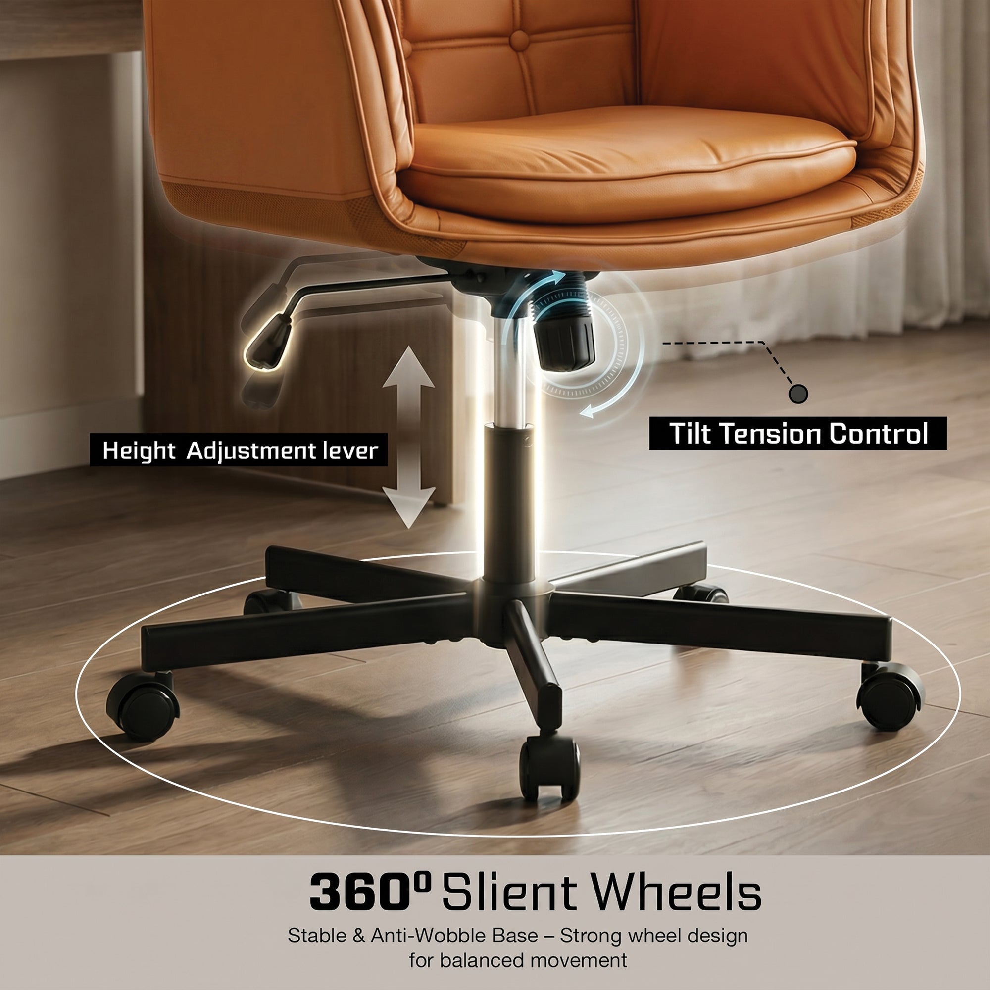 Zen Atora Ergonomic Cross-Legged Chair (Tan)