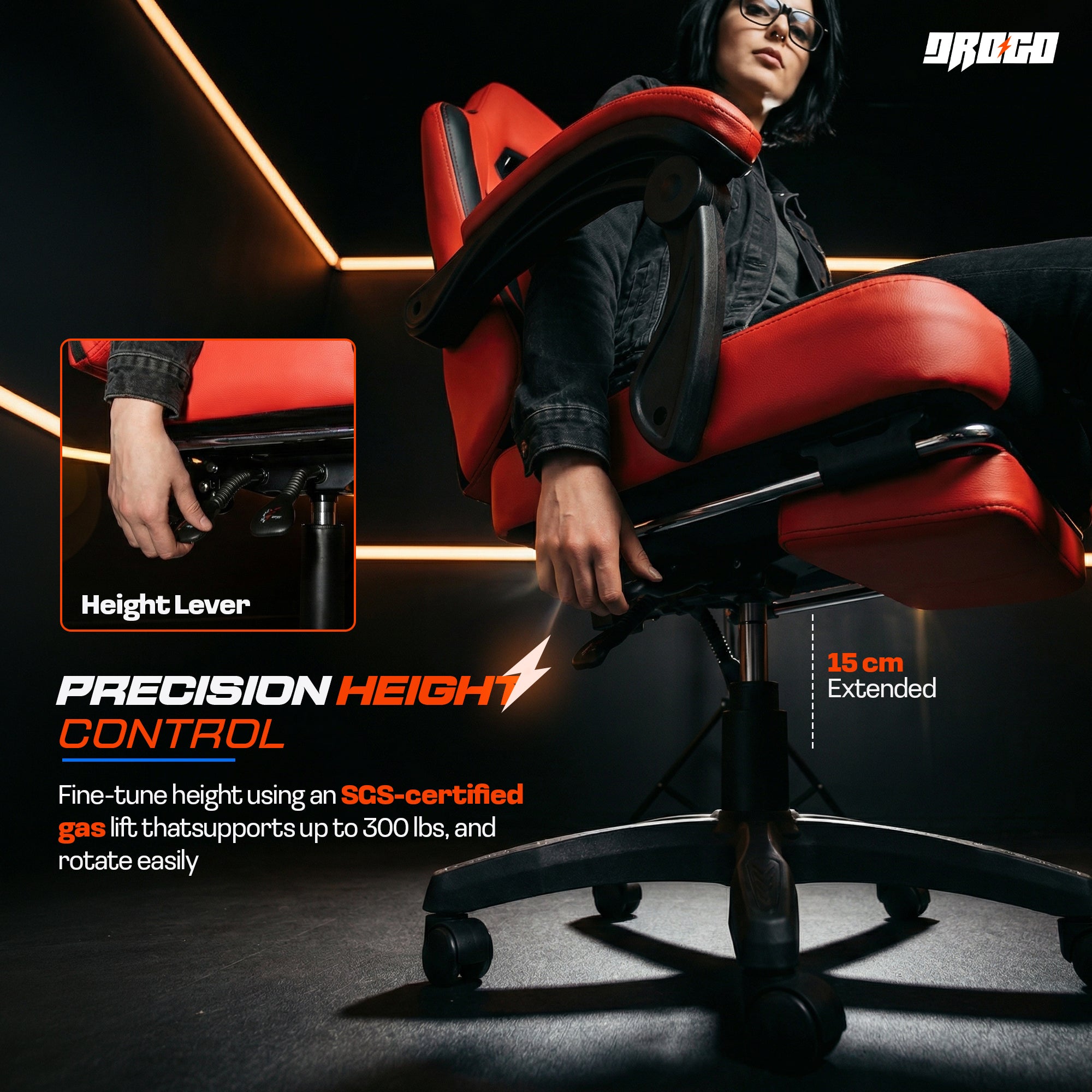 Drogo Aura Ergonomic Gaming Chair with Premium PU Leather Fabric