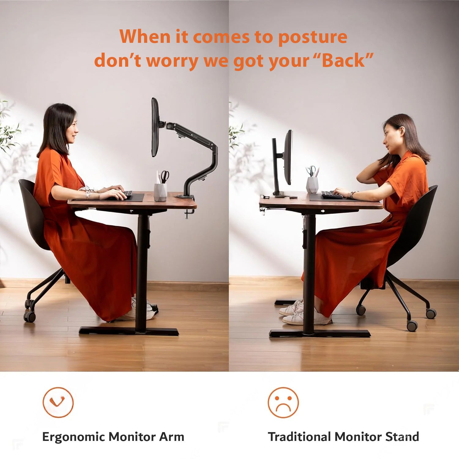 DROGO ARTIKEL Dual Monitor Mount | Adjustable Spring-Assisted Arm | VESA, C-Clamp & Grommet | Fits 27 inch Screens | Curve Series