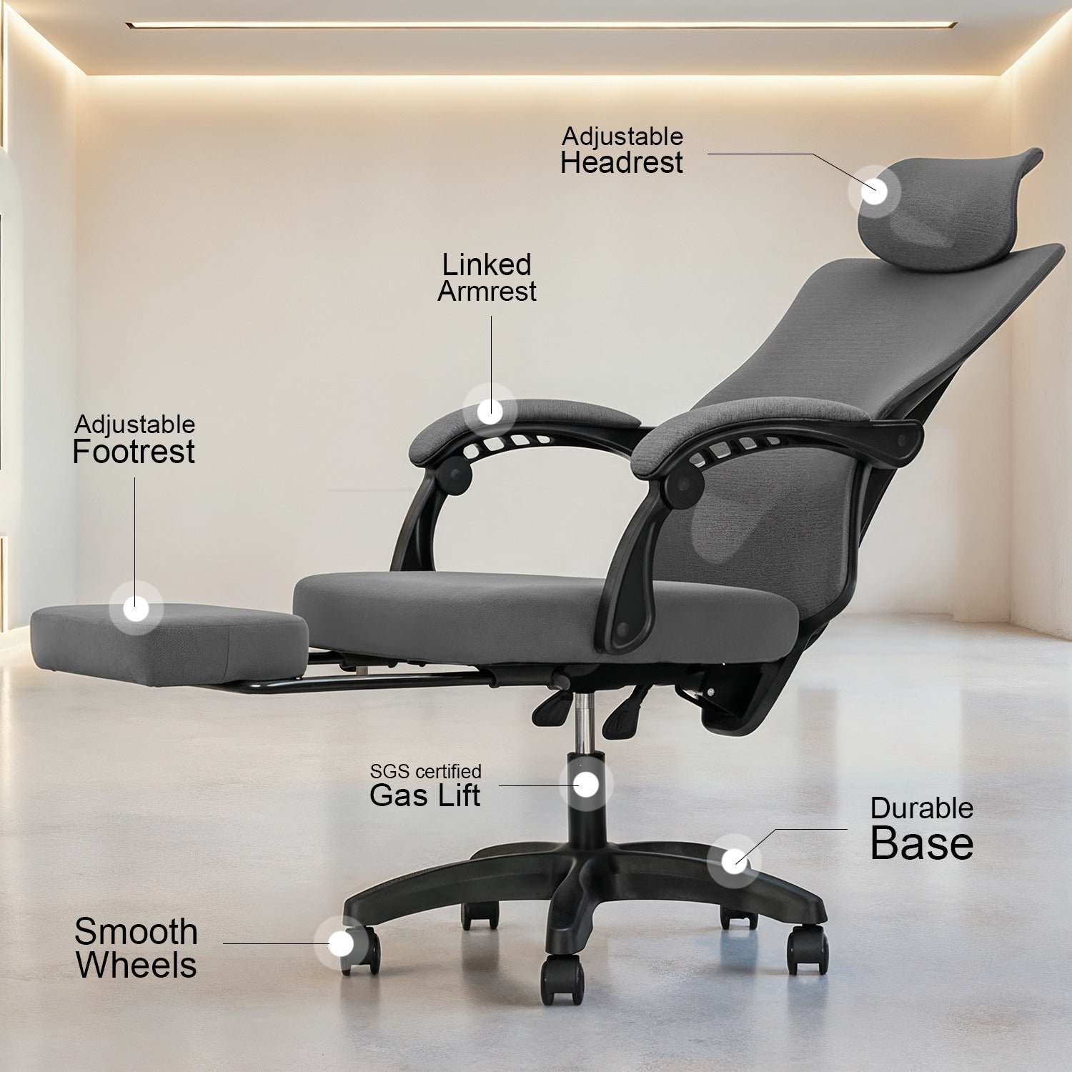 Drogo Flexo Ergonomic Office Chair For Work From Home With Breathable Mesh