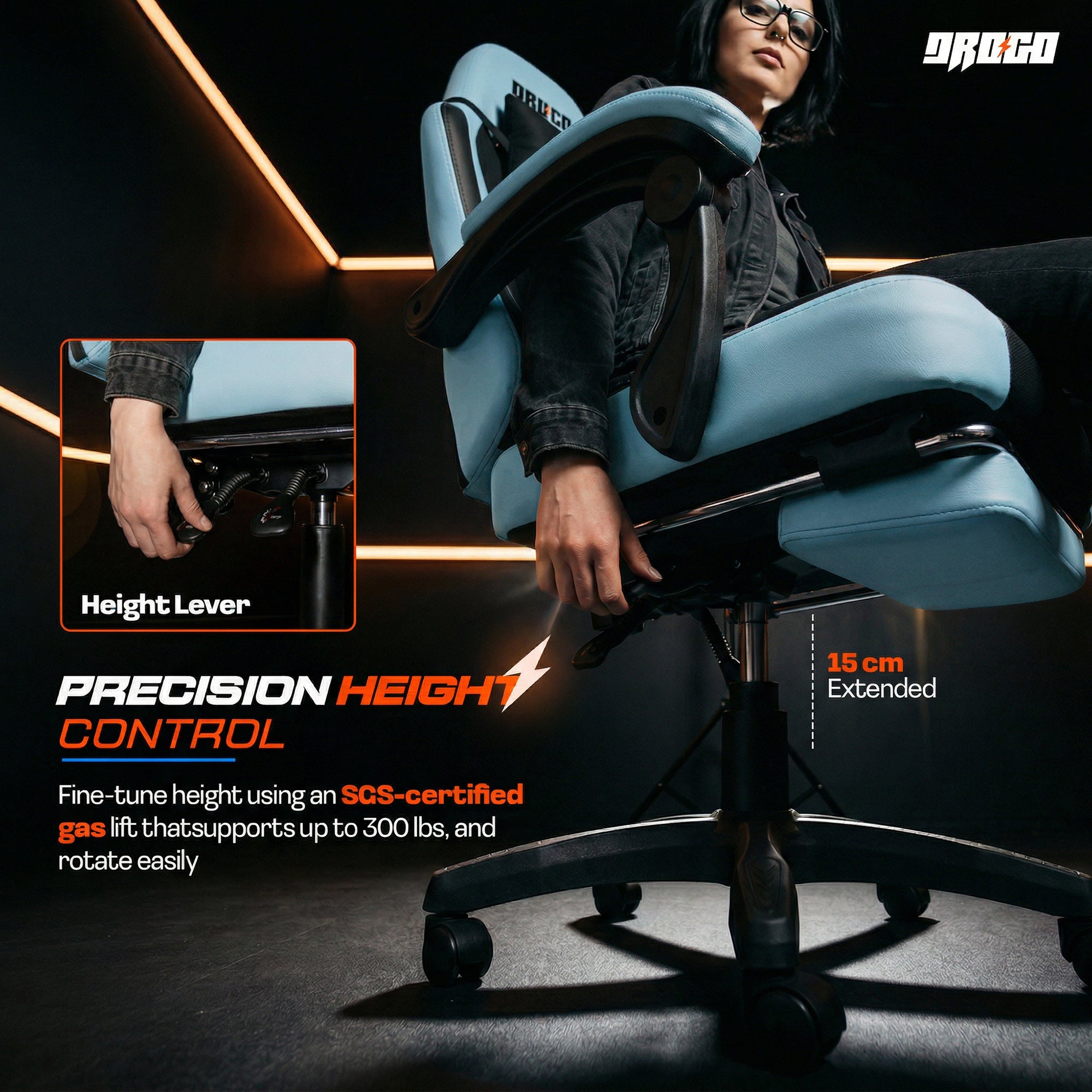 Drogo Aura Ergonomic Gaming Chair with Premium PU Leather Fabric