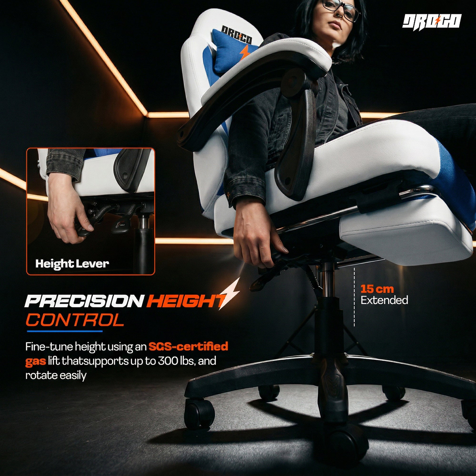 Drogo Aura Ergonomic Gaming Chair with Premium PU Leather Fabric