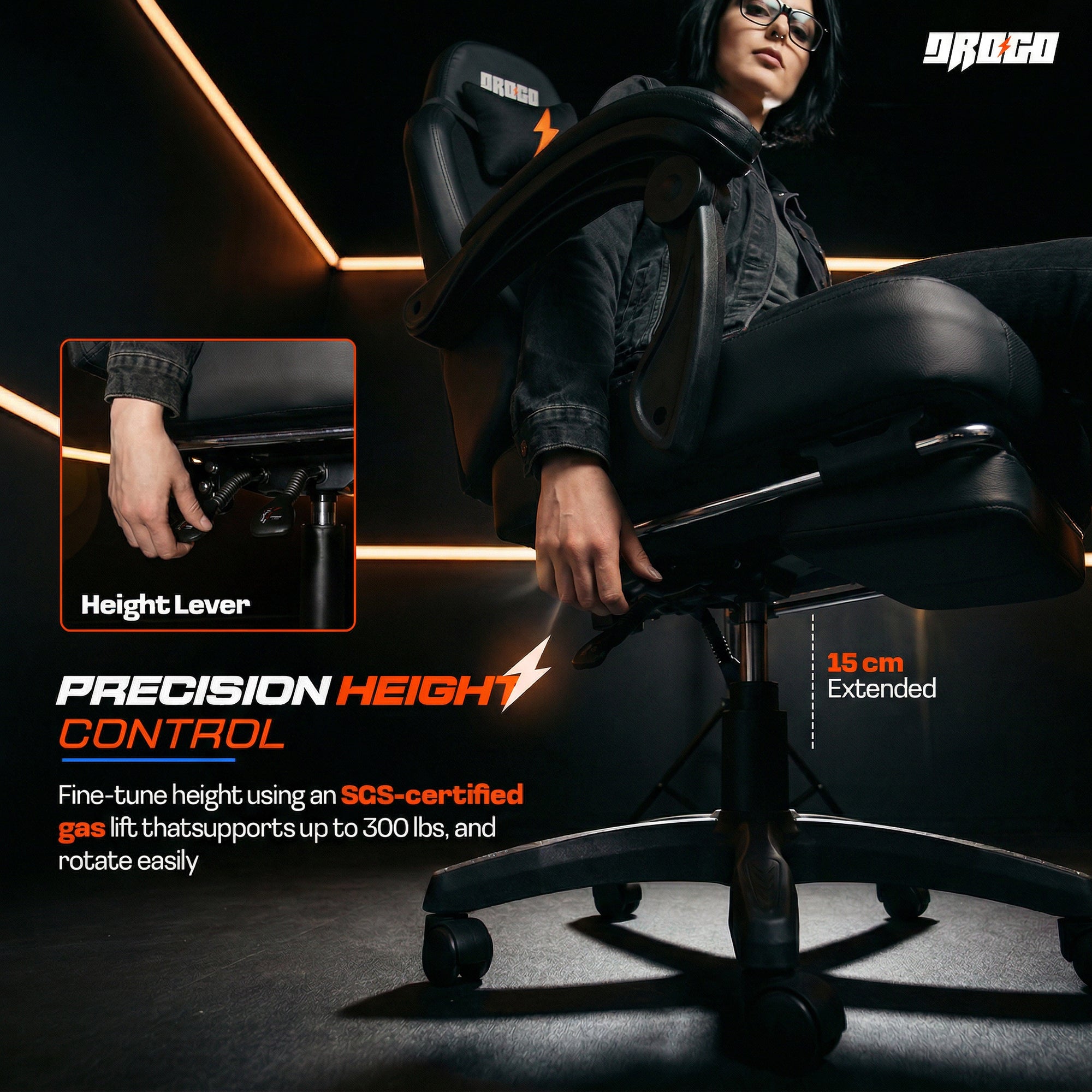 Drogo Aura Ergonomic Gaming Chair with Premium PU Leather Fabric
