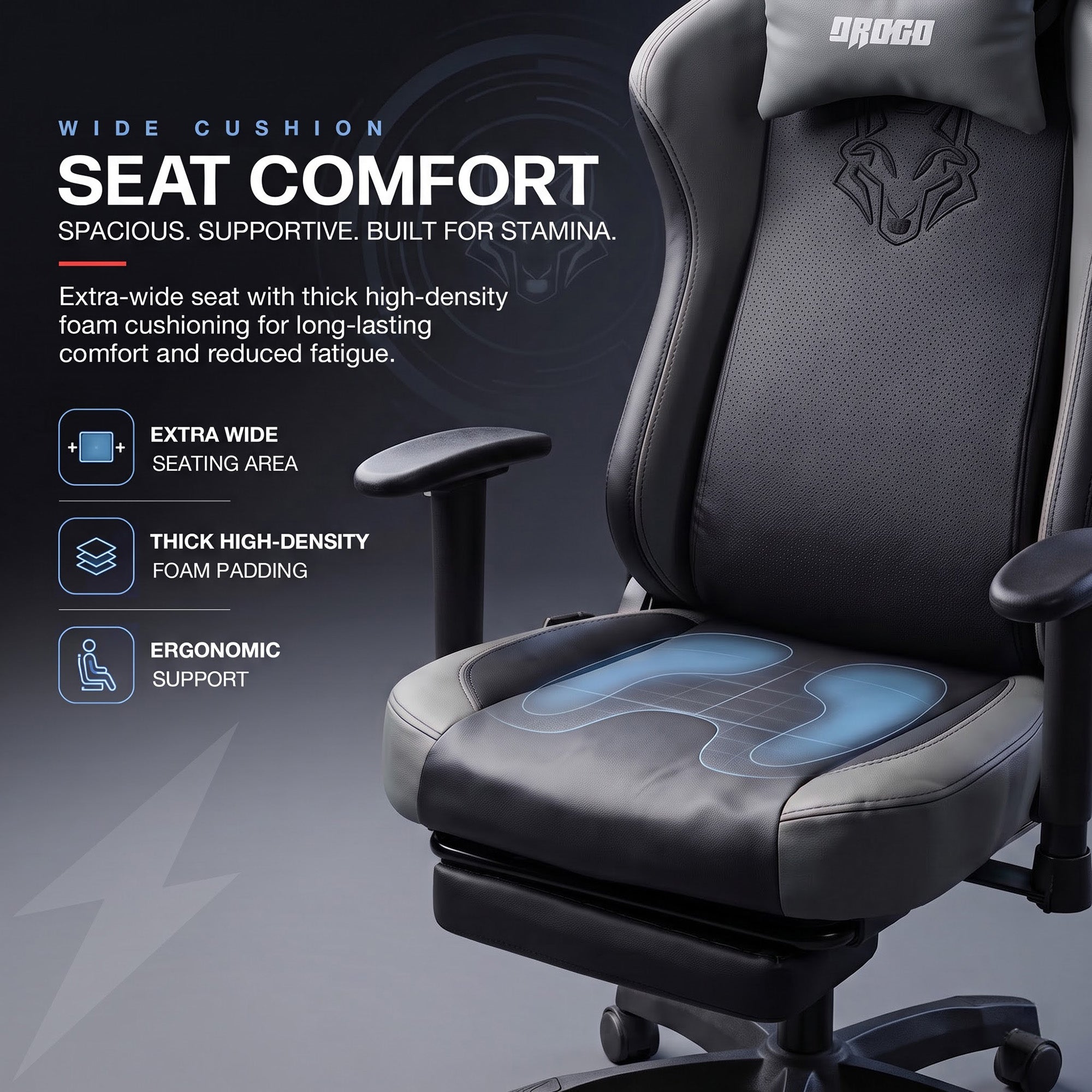 Drogo Alpha-X Premium Ergonomic Gaming Chair with Footrest