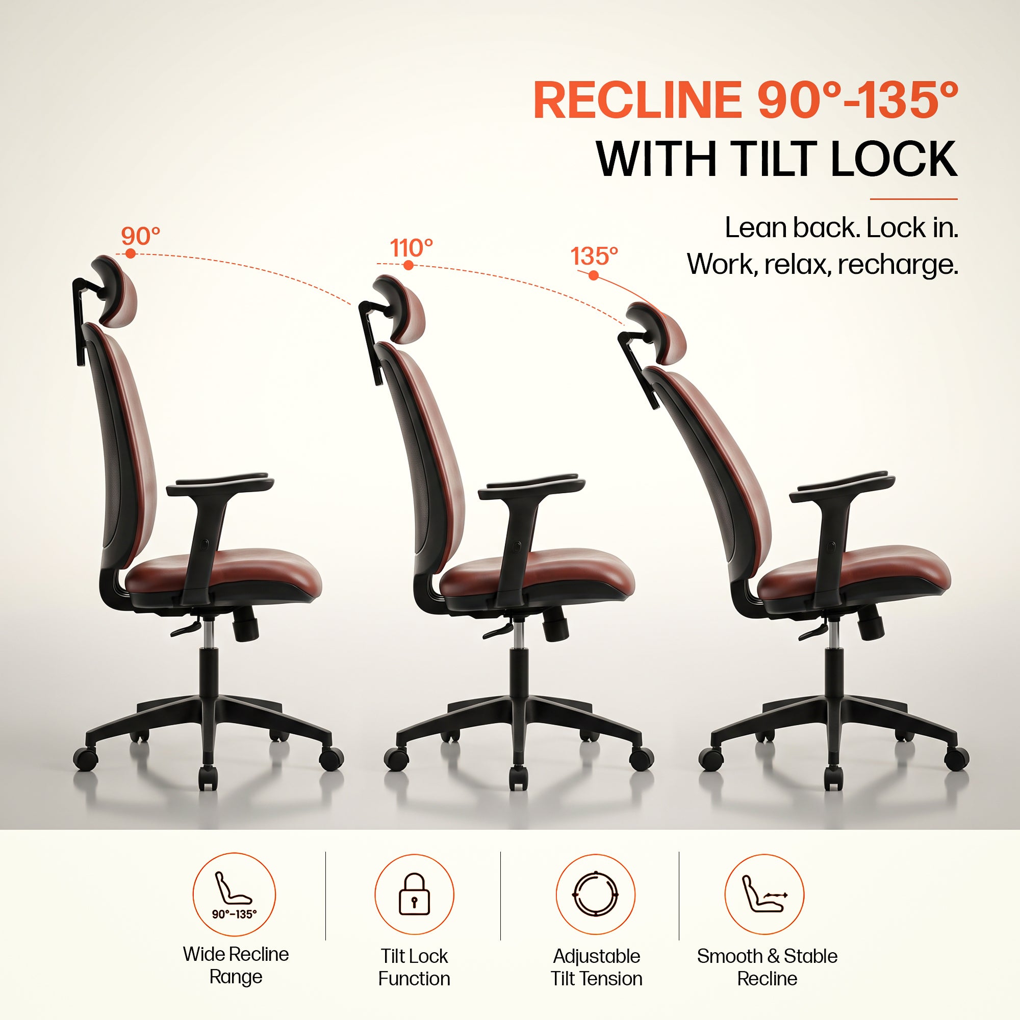 Drogo Pluto Ergonomic Office Chair with 2D Adjustable Headrest