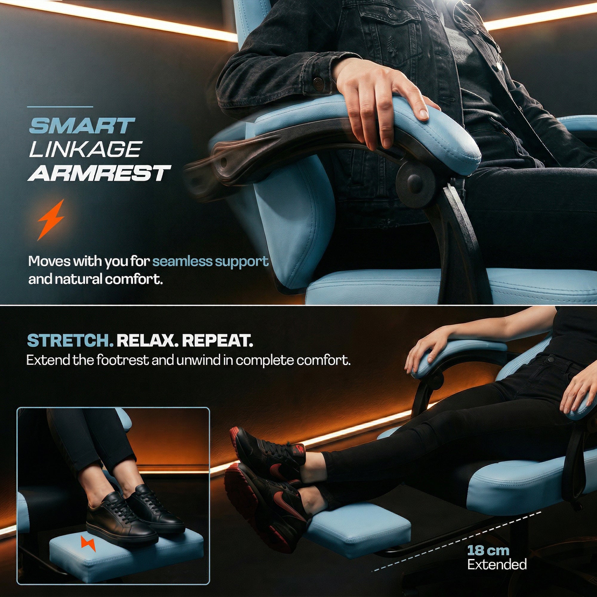 Drogo Aura Ergonomic Gaming Chair with Premium PU Leather Fabric