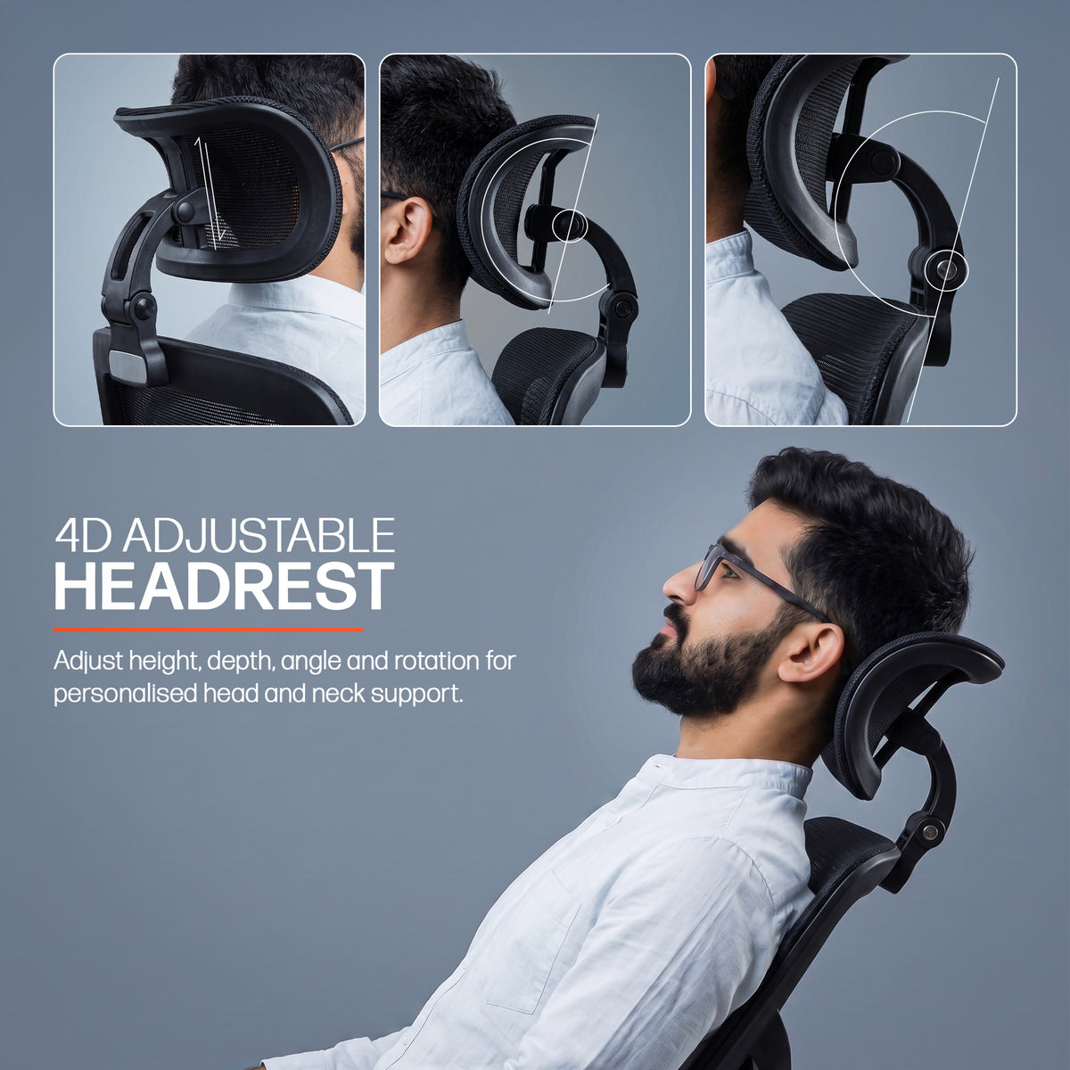 Drogo Axion Ergonomic Office Chair Lumbar Support & Mesh Back Chair