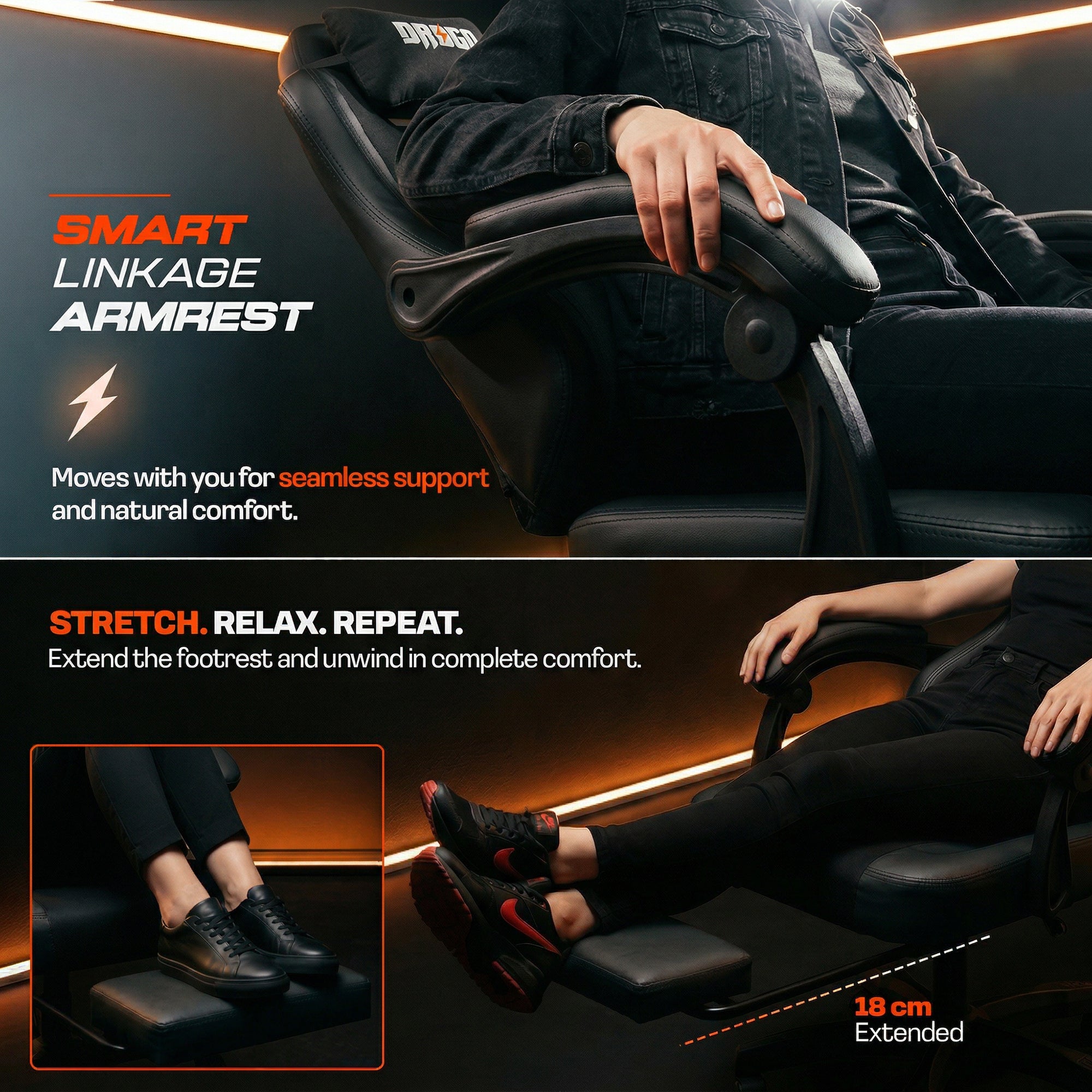 Drogo Aura Ergonomic Gaming Chair with Premium PU Leather Fabric