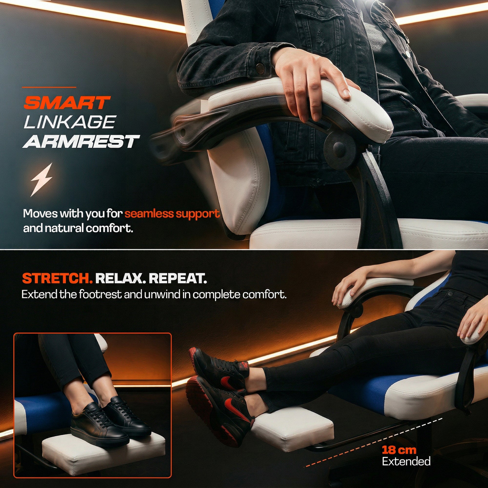 Drogo Aura Ergonomic Gaming Chair with Premium PU Leather Fabric