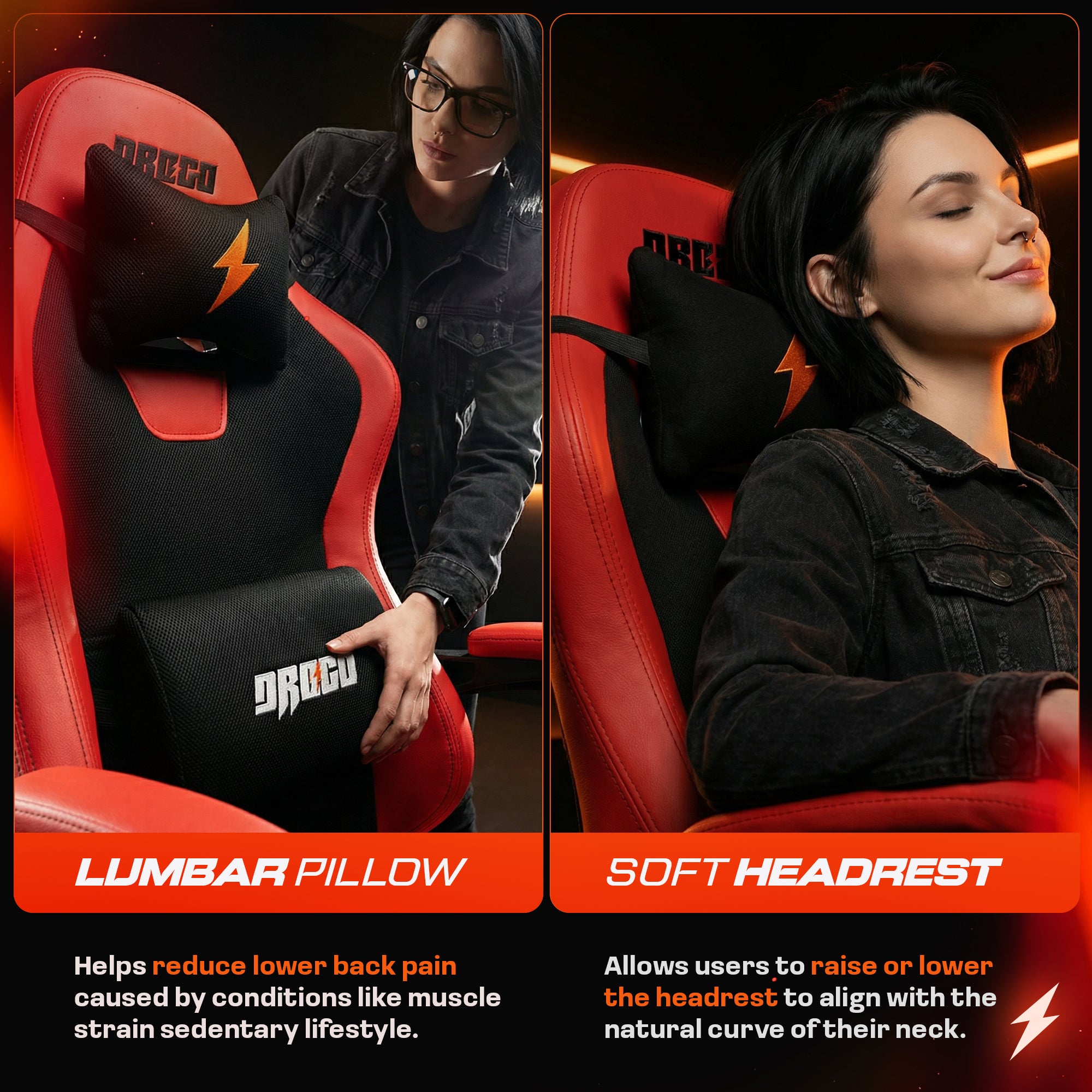 Drogo Aura Ergonomic Gaming Chair with Premium PU Leather Fabric