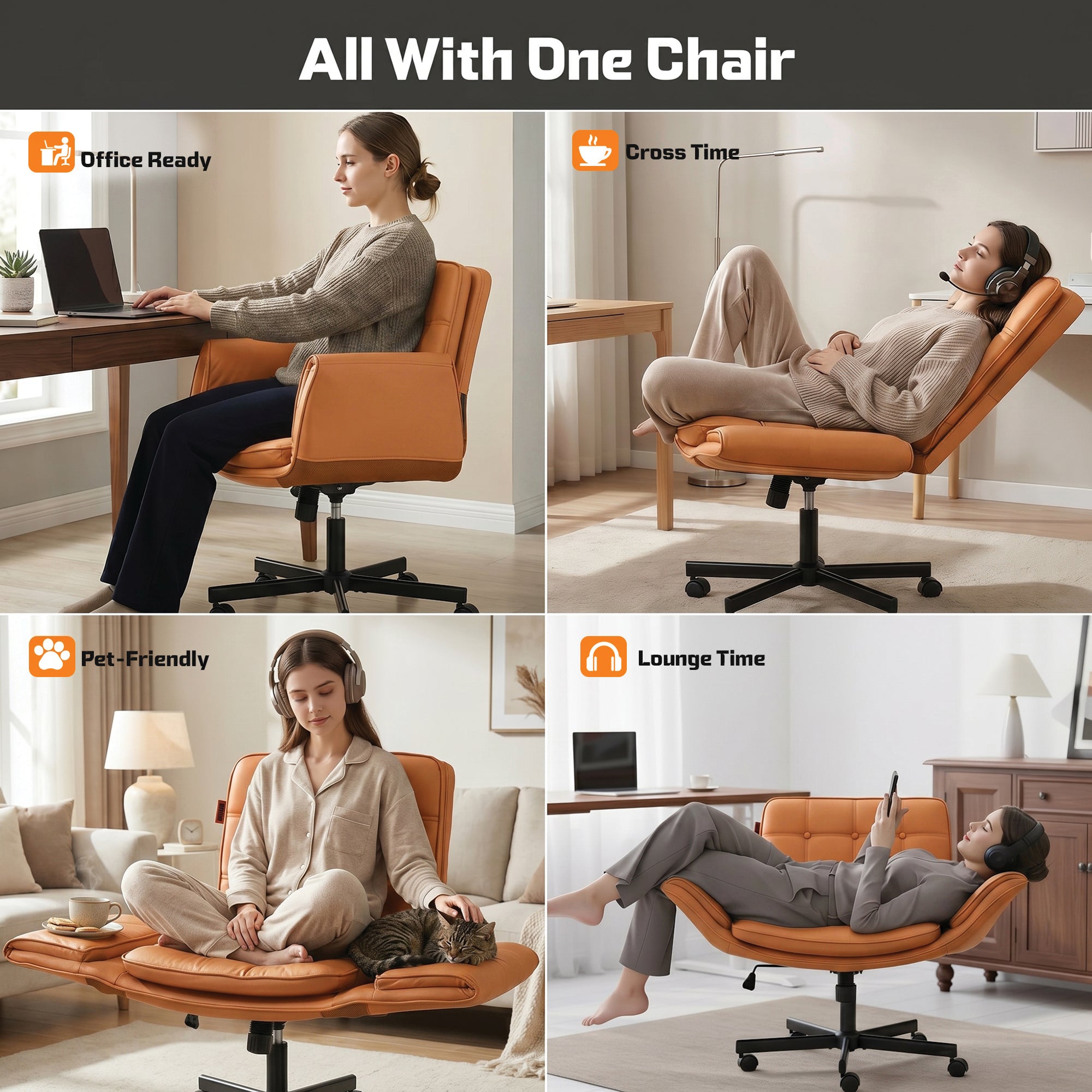 Zen Atora Ergonomic Cross-Legged Chair (Tan)