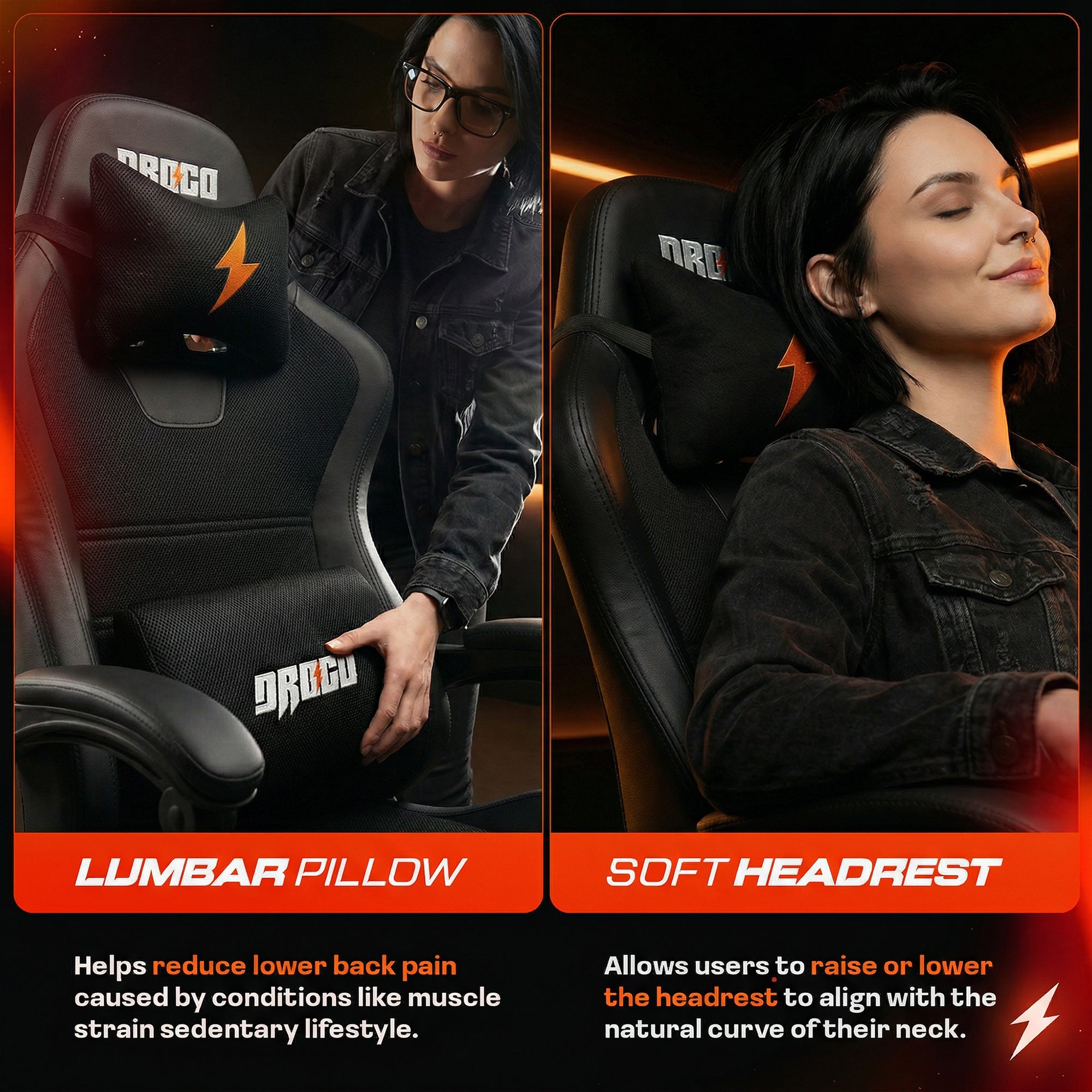 Drogo Aura Ergonomic Gaming Chair with Premium PU Leather Fabric