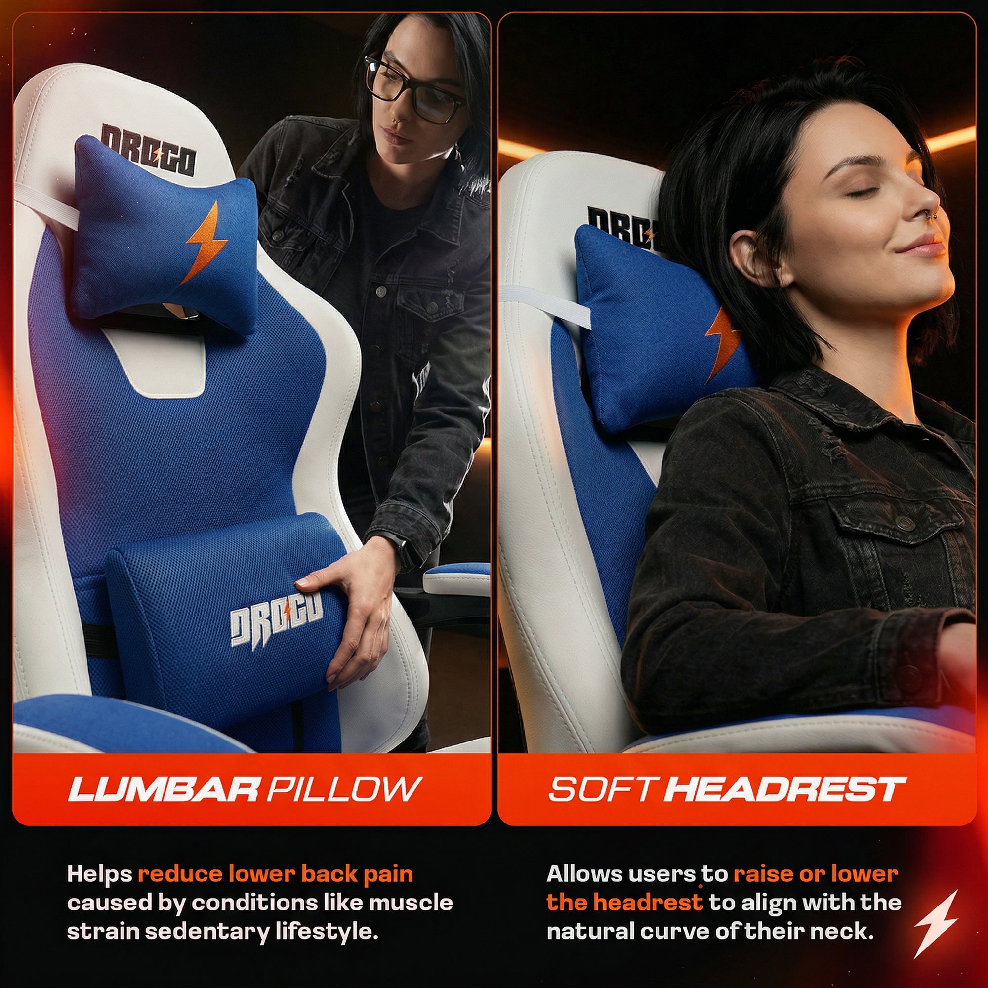 Drogo Aura Ergonomic Gaming Chair with Premium PU Leather Fabric