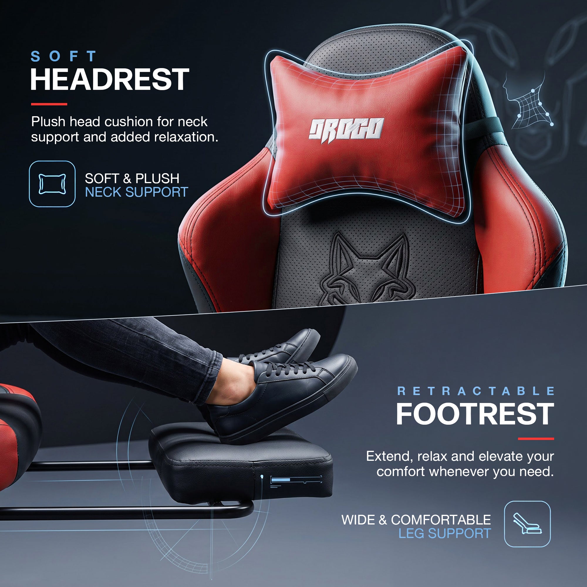 Drogo Alpha-X Premium Ergonomic Gaming Chair with Footrest
