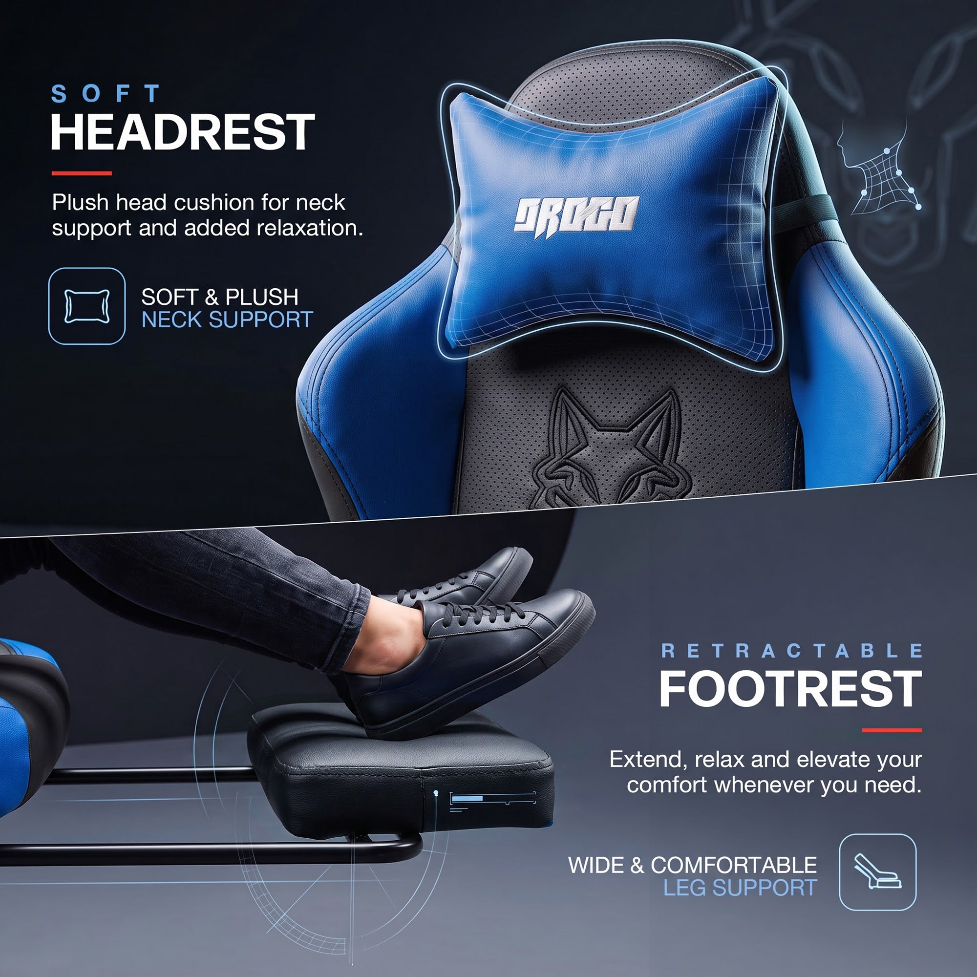 Drogo Alpha-X Premium Ergonomic Gaming Chair with Footrest