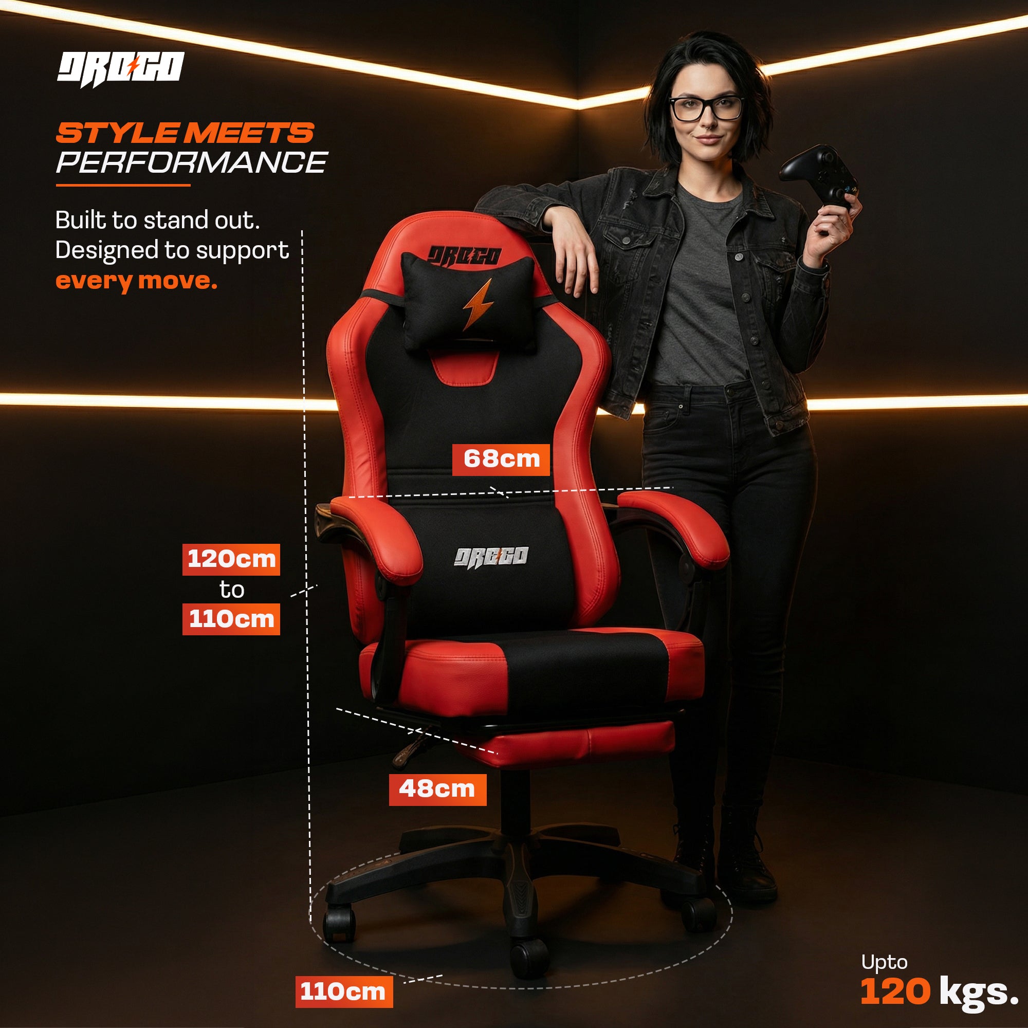 Drogo Aura Ergonomic Gaming Chair with Premium PU Leather Fabric