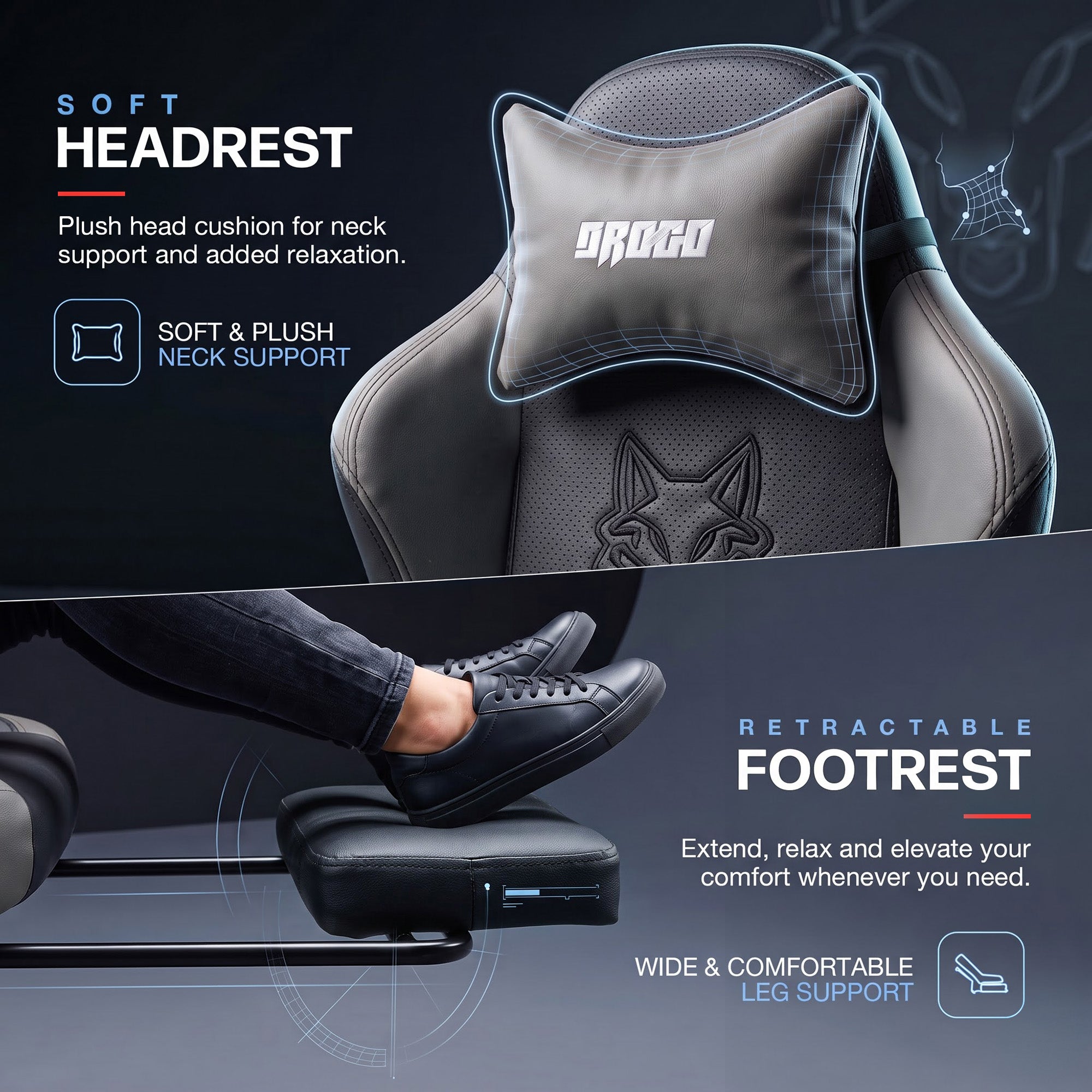 Drogo Alpha-X Premium Ergonomic Gaming Chair with Footrest