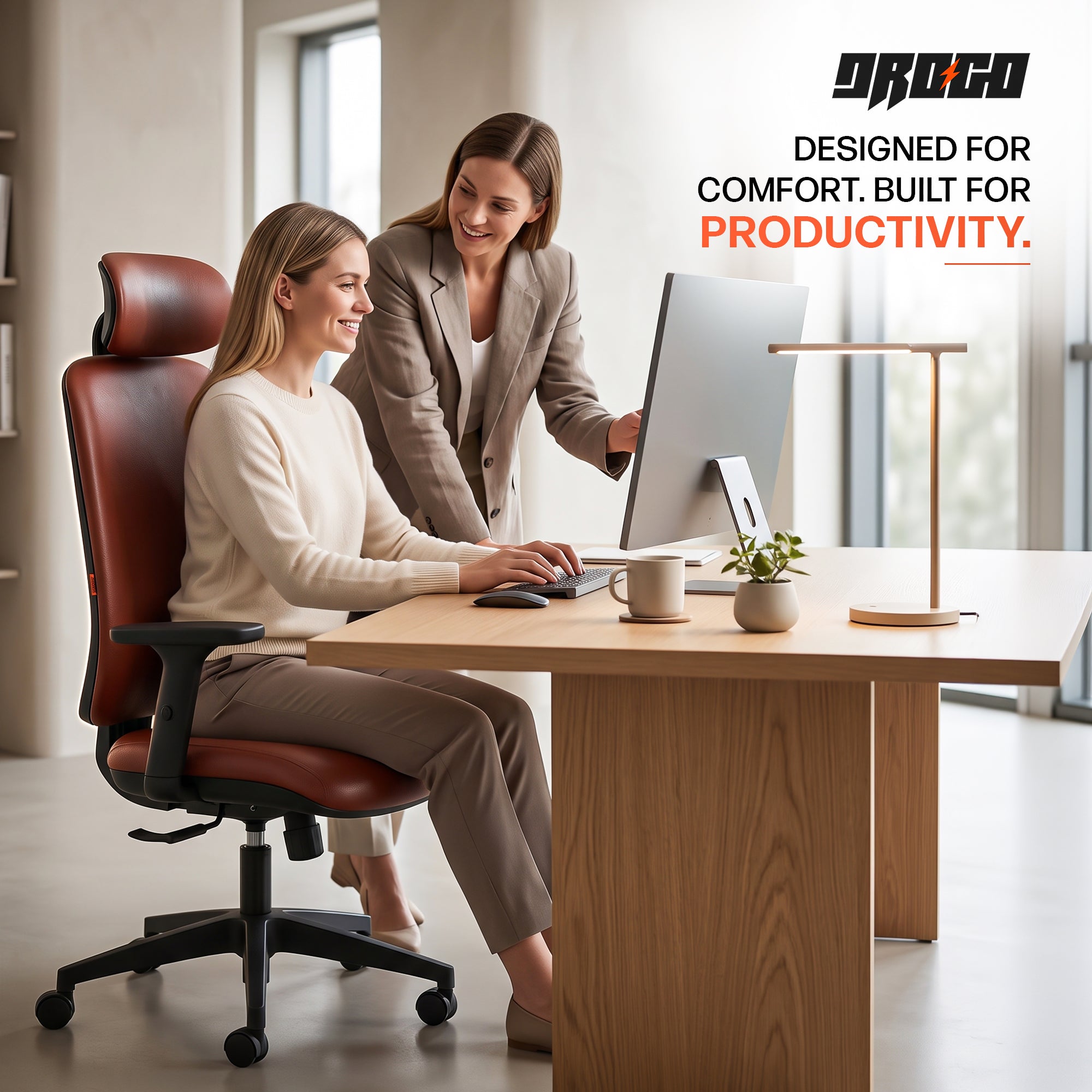 Drogo Pluto Ergonomic Office Chair with 2D Adjustable Headrest