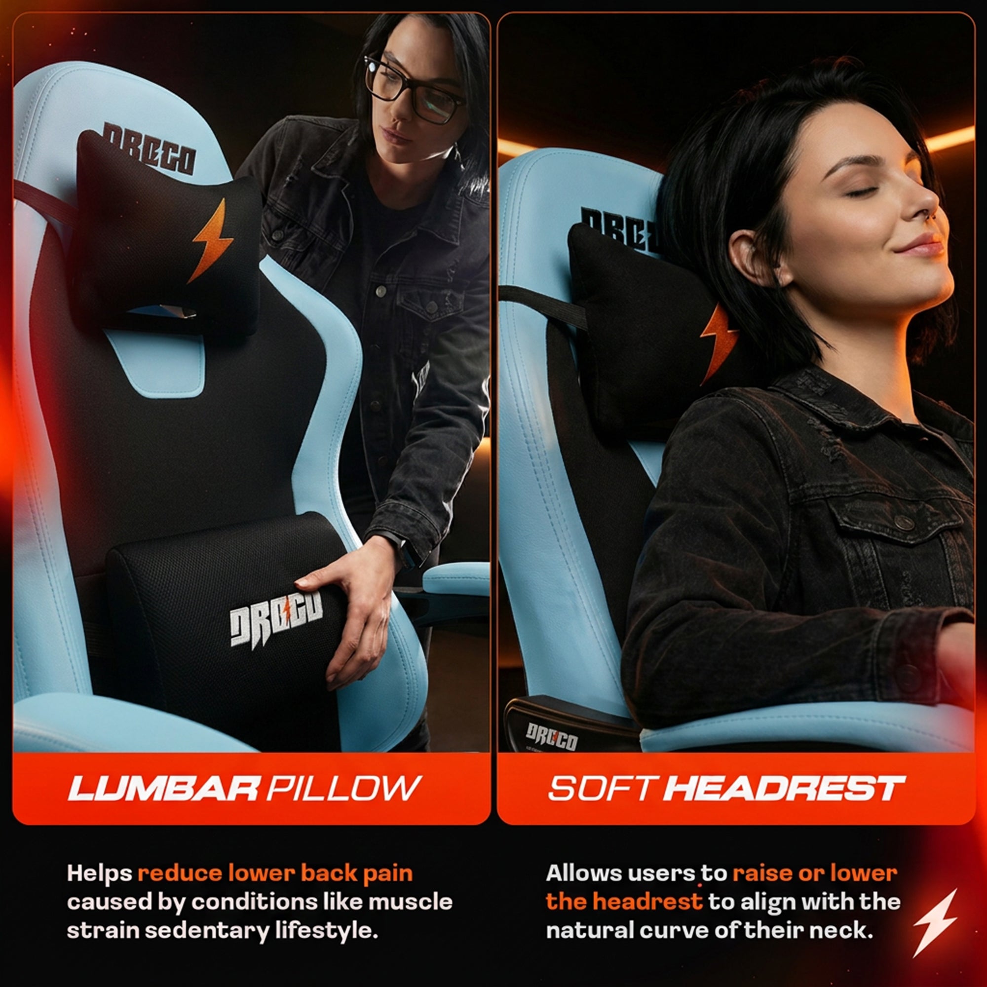 Drogo Aura Ergonomic Gaming Chair with Premium PU Leather Fabric