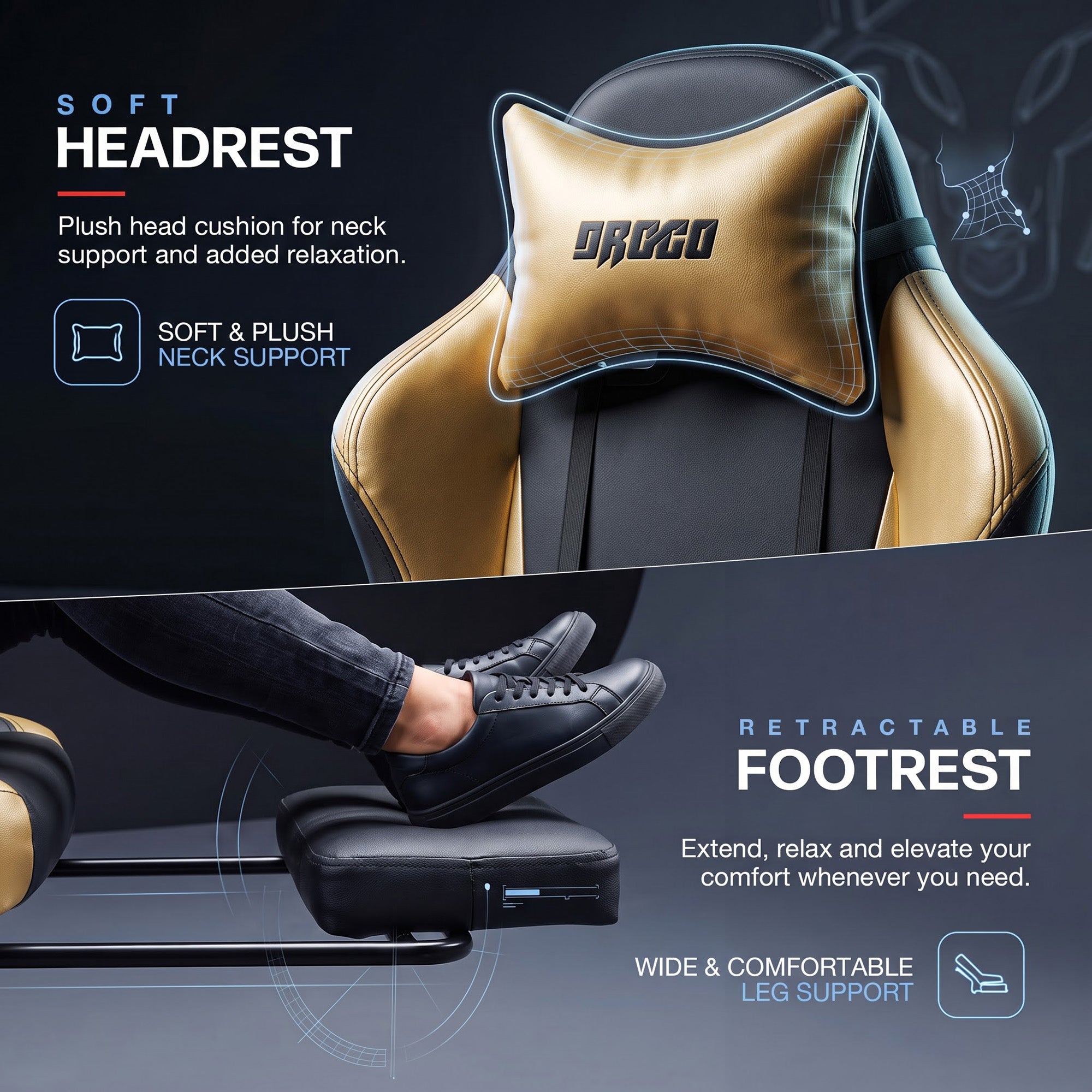 Drogo Alpha-X Premium Ergonomic Gaming Chair with Footrest