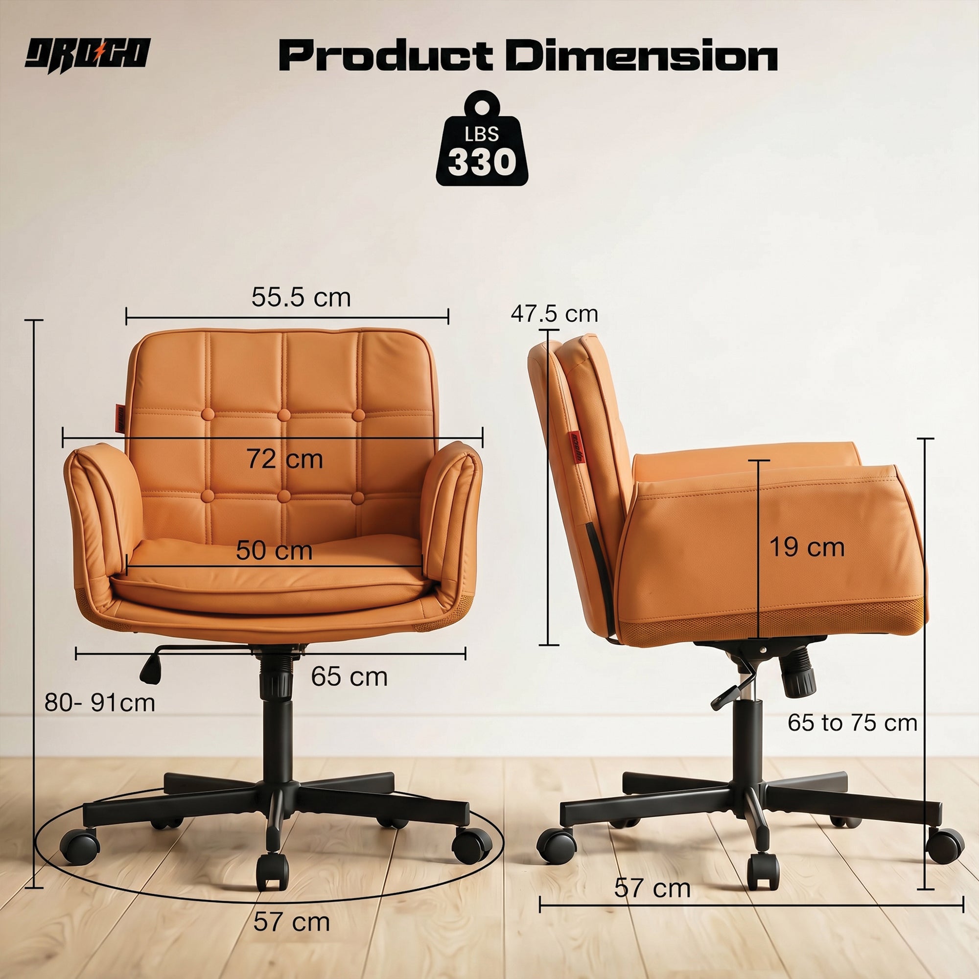 Zen Atora Ergonomic Cross-Legged Chair (Tan)