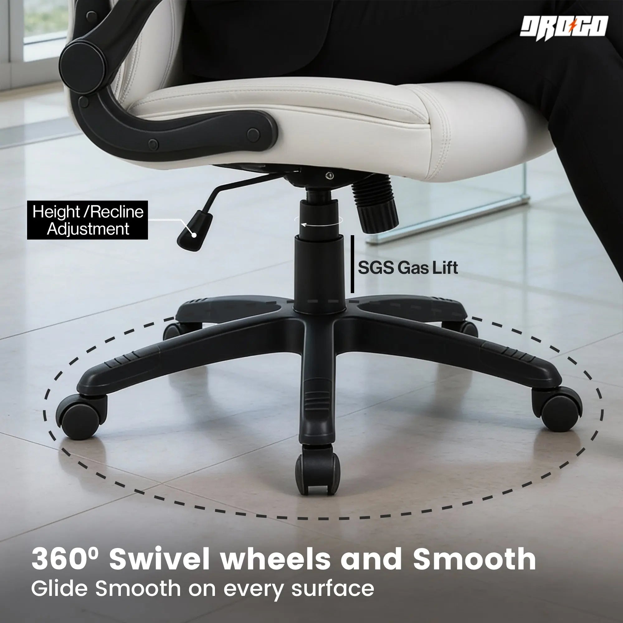 Drogo Dominus Ergonomic Leather Office Chair Drogo India