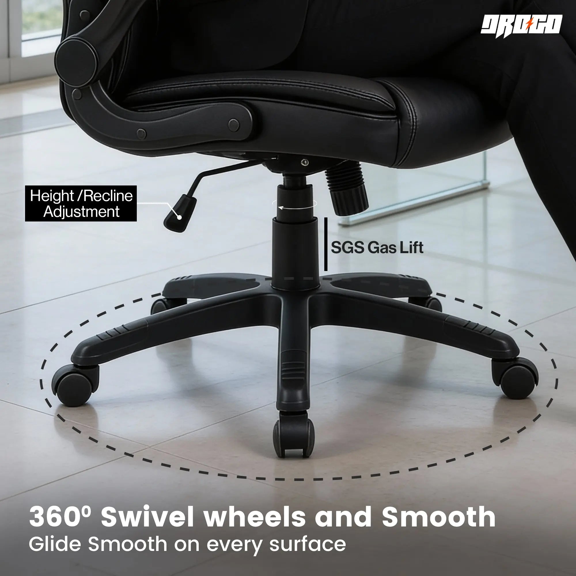 Drogo Dominus Ergonomic Leather Office Chair Drogo India