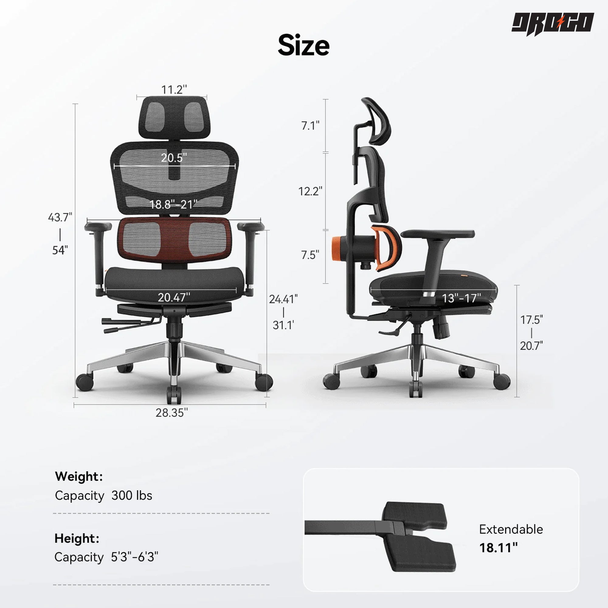 Drogo SitSmart Ergonomic Office Chair for Work from Home