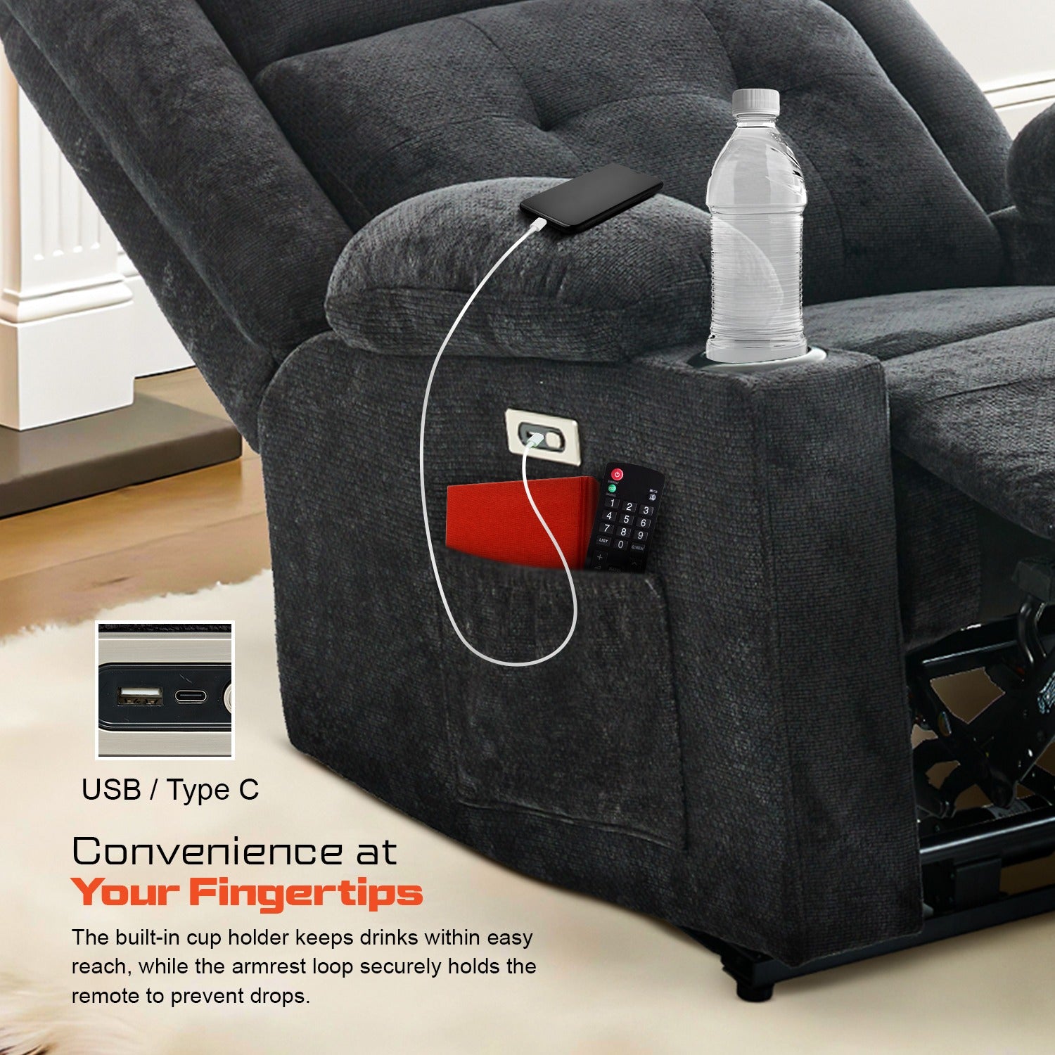 Drogo Luxora Zero Gravity Electric Motorised Single Seater Recliner Sofa with Rapid Recline Technology