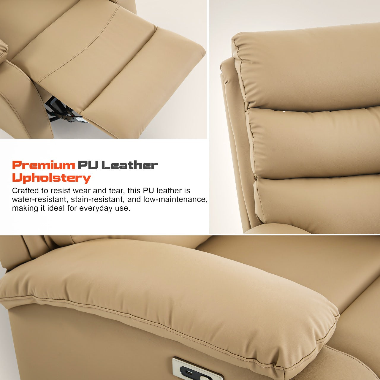 DROGO Velora Electric Motorised Recliner Sofa 1 Seater with Rocking, Revolving & Rapid Recline Technology