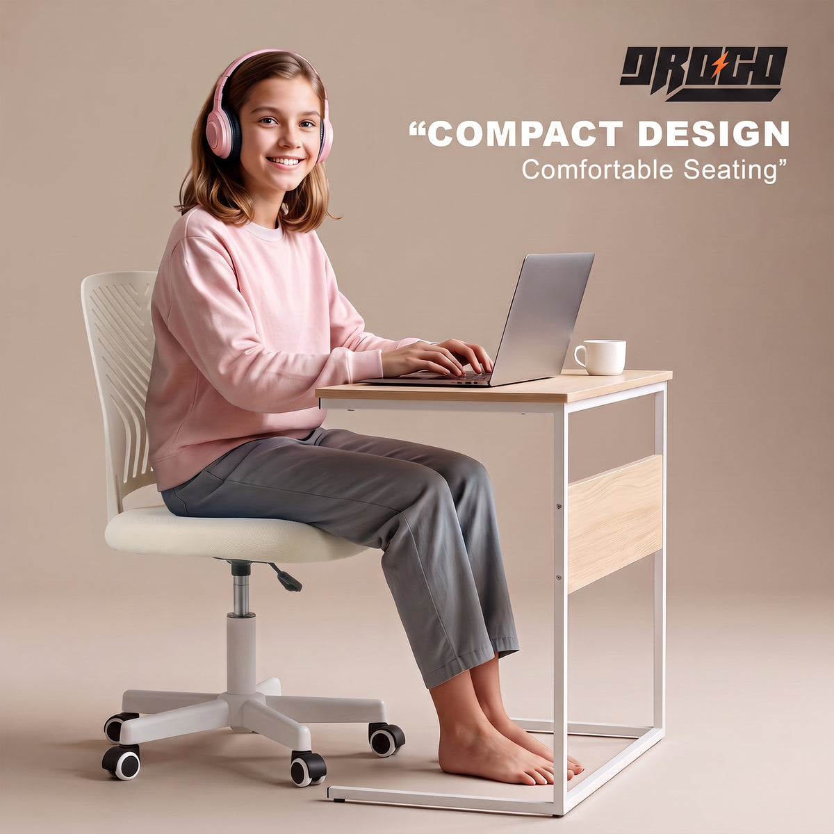 Drogo Ergonomic Small Study Computer Chairs for Girls Boys Teens