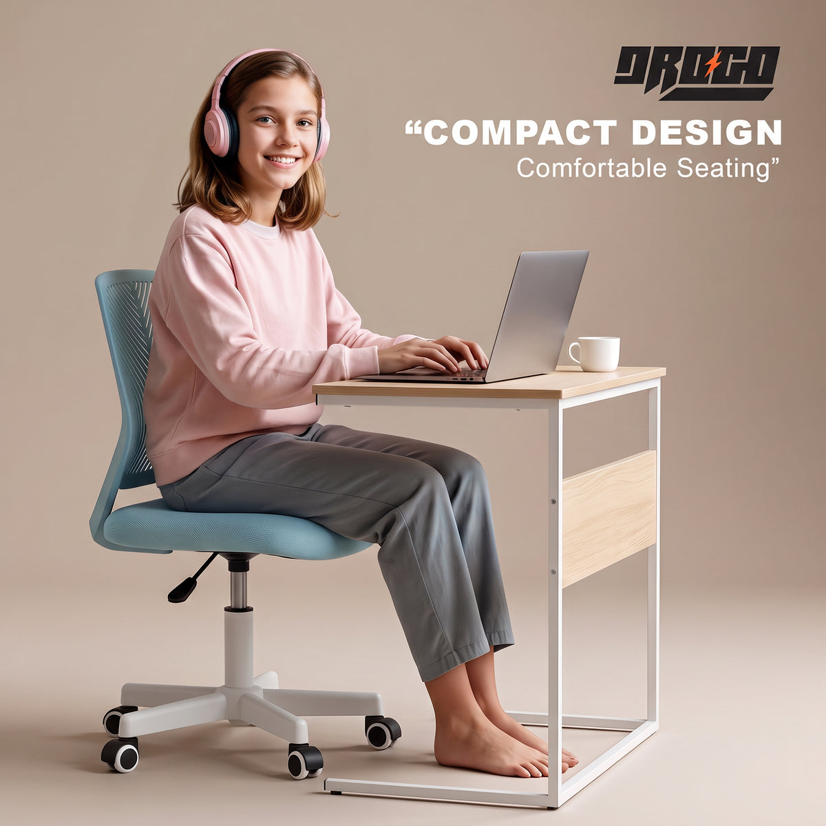 Drogo Ergonomic Small Study Computer Chairs for Girls Boys Teens