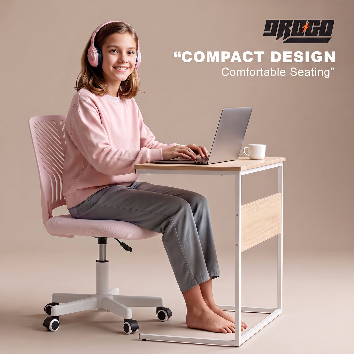 Drogo Ergonomic Small Study Computer Chairs for Girls Boys Teens