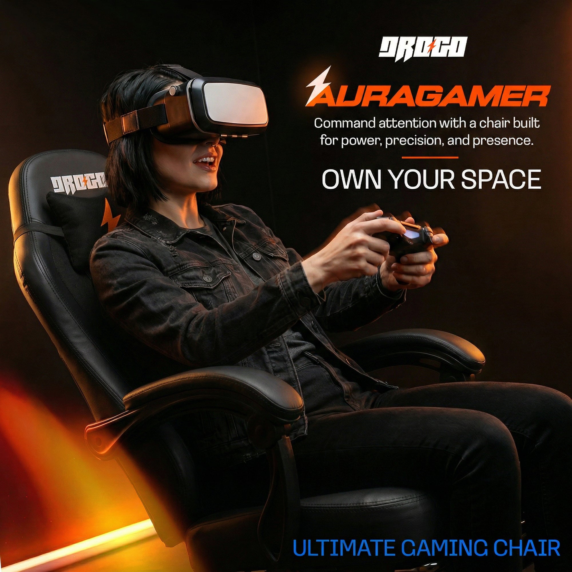 Drogo Aura Ergonomic Gaming Chair with Premium PU Leather Fabric