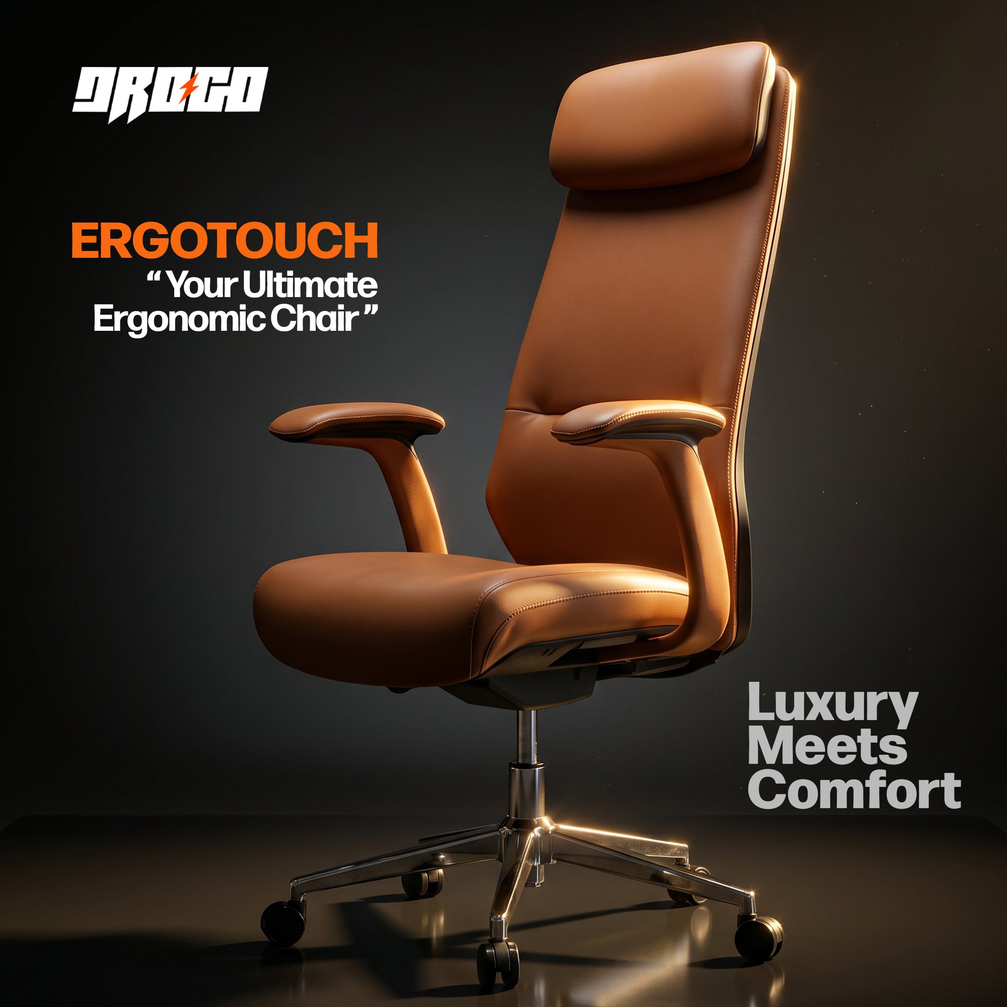 Drogo Ergo Touch Office Chair for Work 2D Headrest