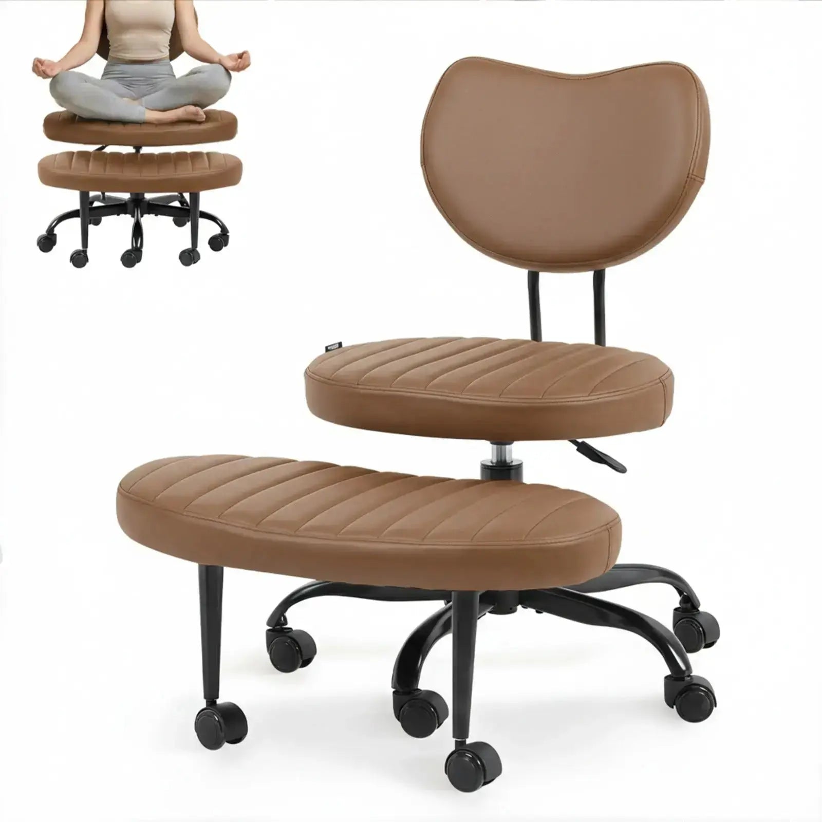 PREORDER Drogo Meditura Cross Legged Office Chair with Wheels, Wide Criss Cross Kneeling Drogo India