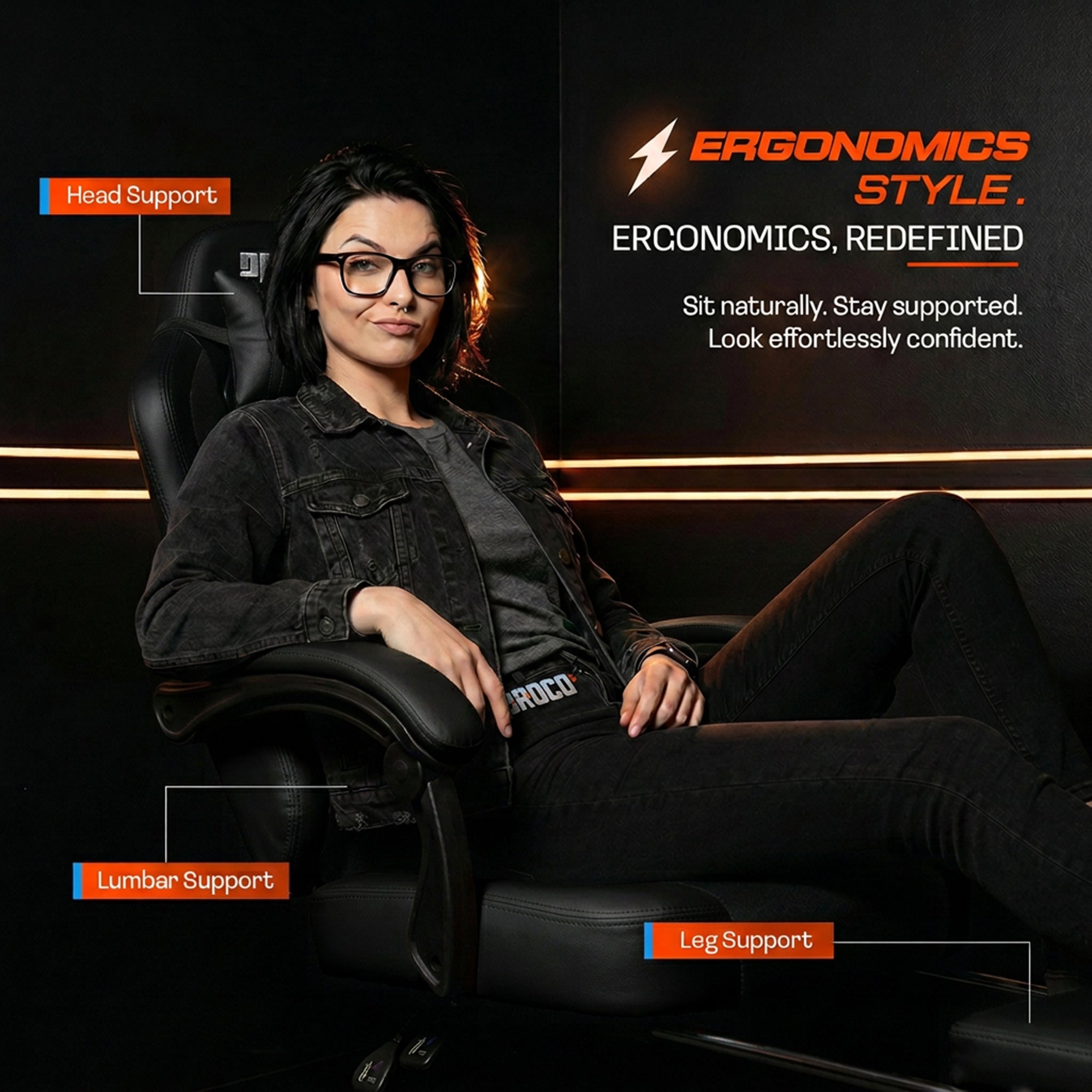 Drogo Aura Ergonomic Gaming Chair with Premium PU Leather Fabric