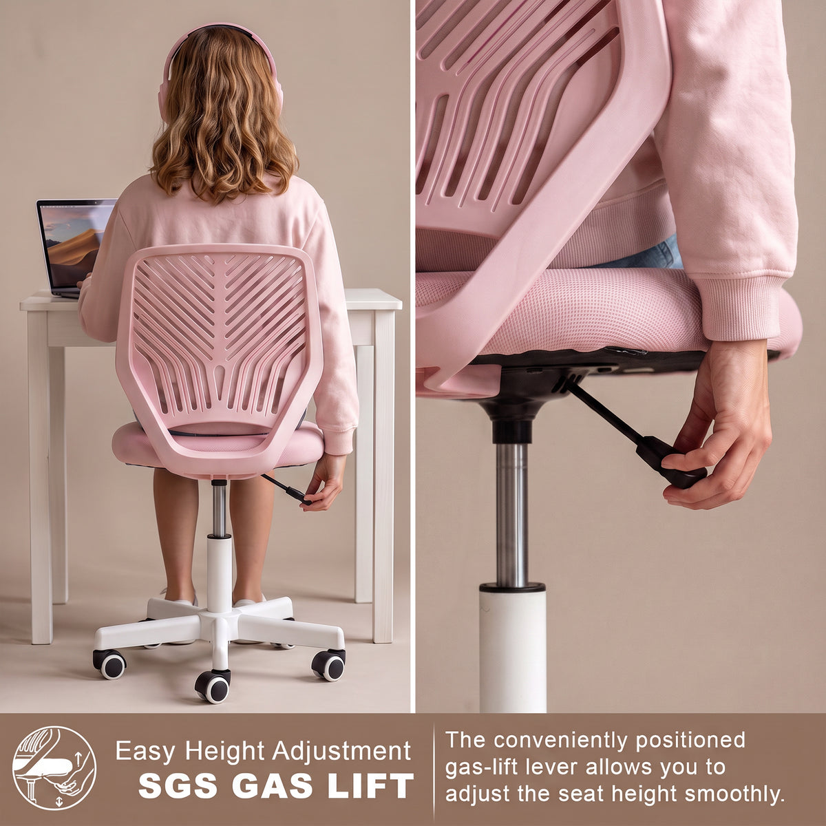 Drogo Ergonomic Small Study Computer Chairs for Girls Boys Teens