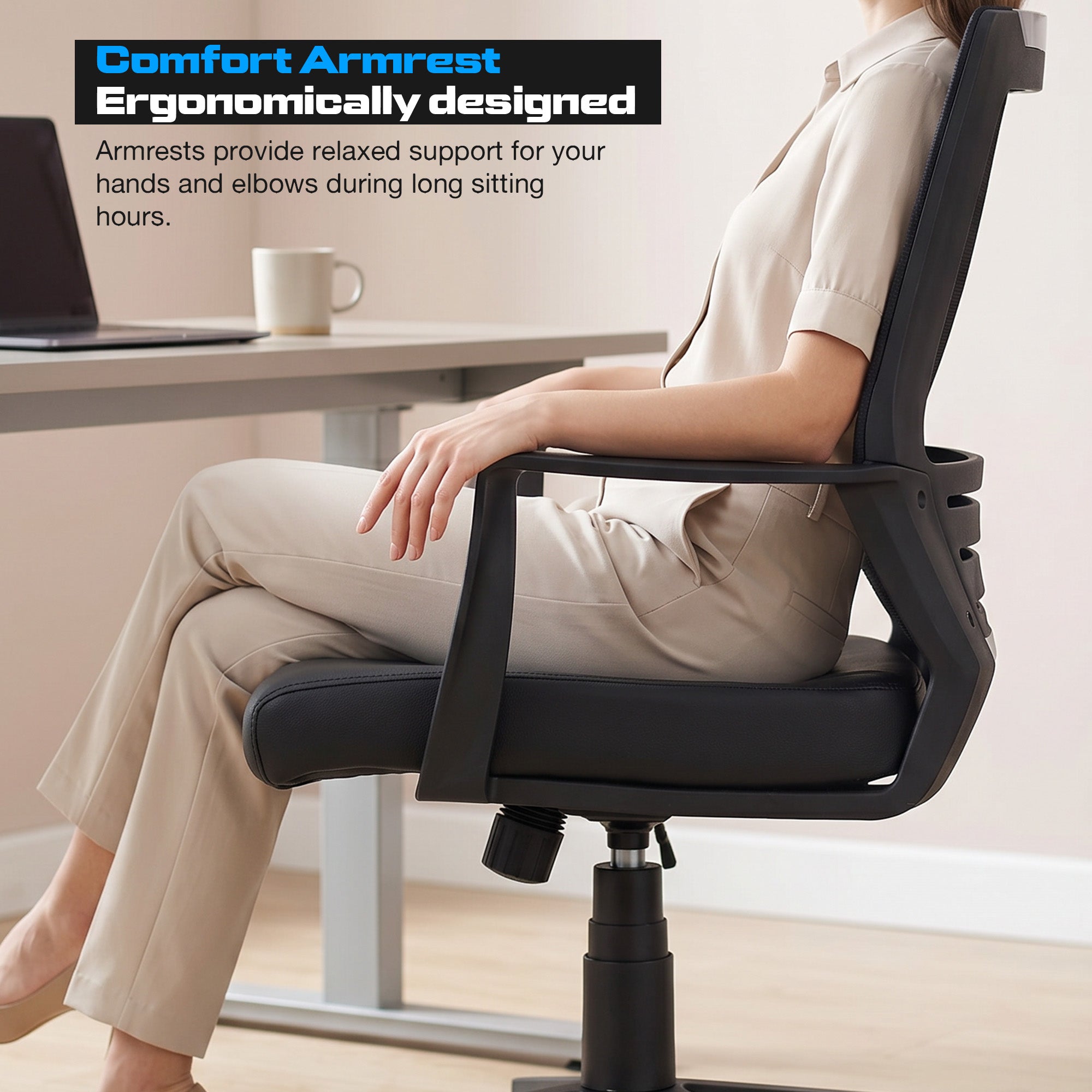 Drogo Lumina Ergonomic Chair Premium Leatherette Office Chair for Work at Home