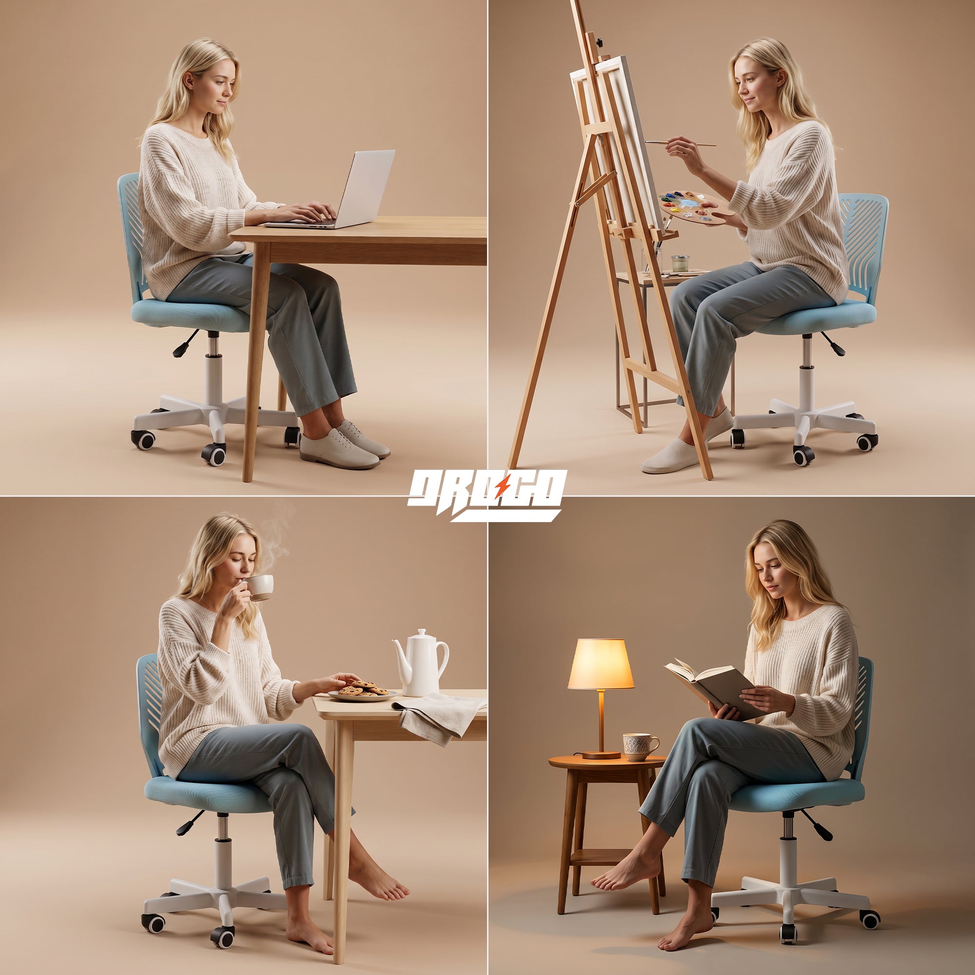 Drogo Ergonomic Small Study Computer Chairs for Girls Boys Teens