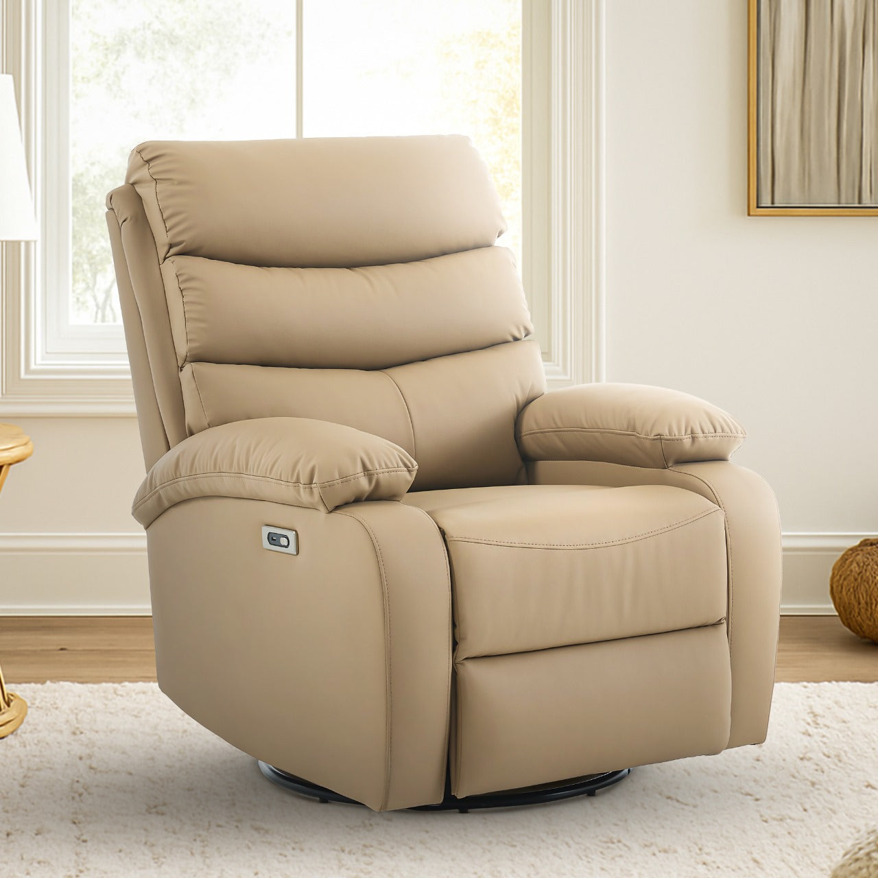 DROGO Velora Electric Motorised Recliner Sofa 1 Seater with Rocking, Revolving & Rapid Recline Technology