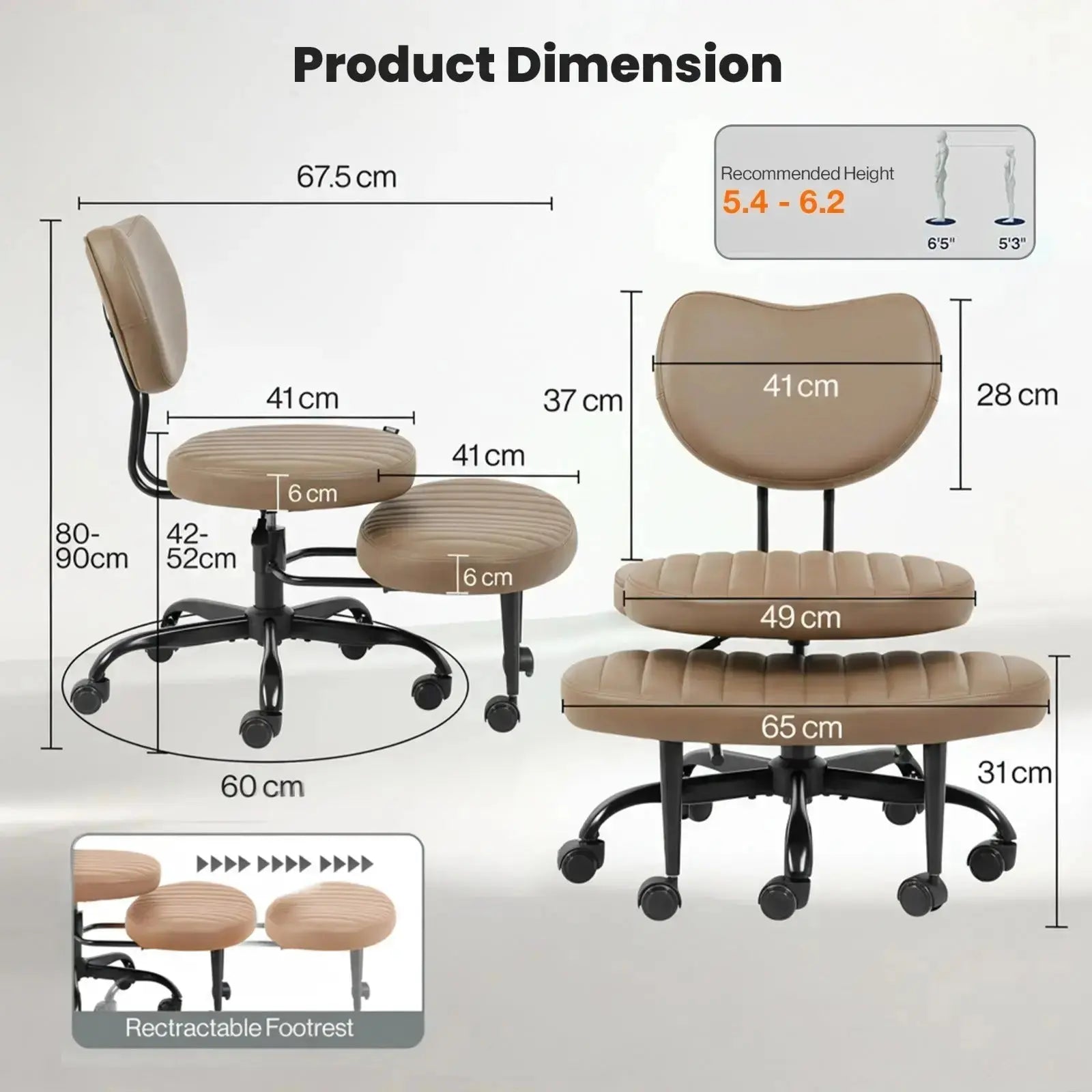 PREORDER Drogo Meditura Cross Legged Office Chair with Wheels, Wide Criss Cross Kneeling Drogo India