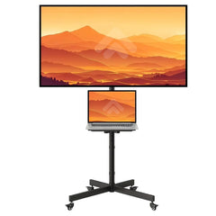 Drogo TV Stand with Adjustable Height Mount 32" to 55" TV Stand Movable with Lockable Wheels