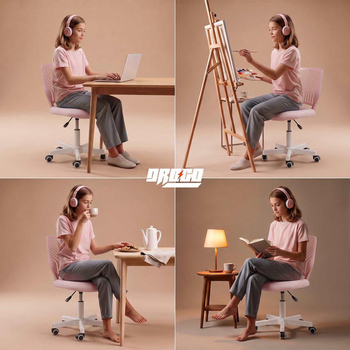 Drogo Ergonomic Small Study Computer Chairs for Girls Boys Teens