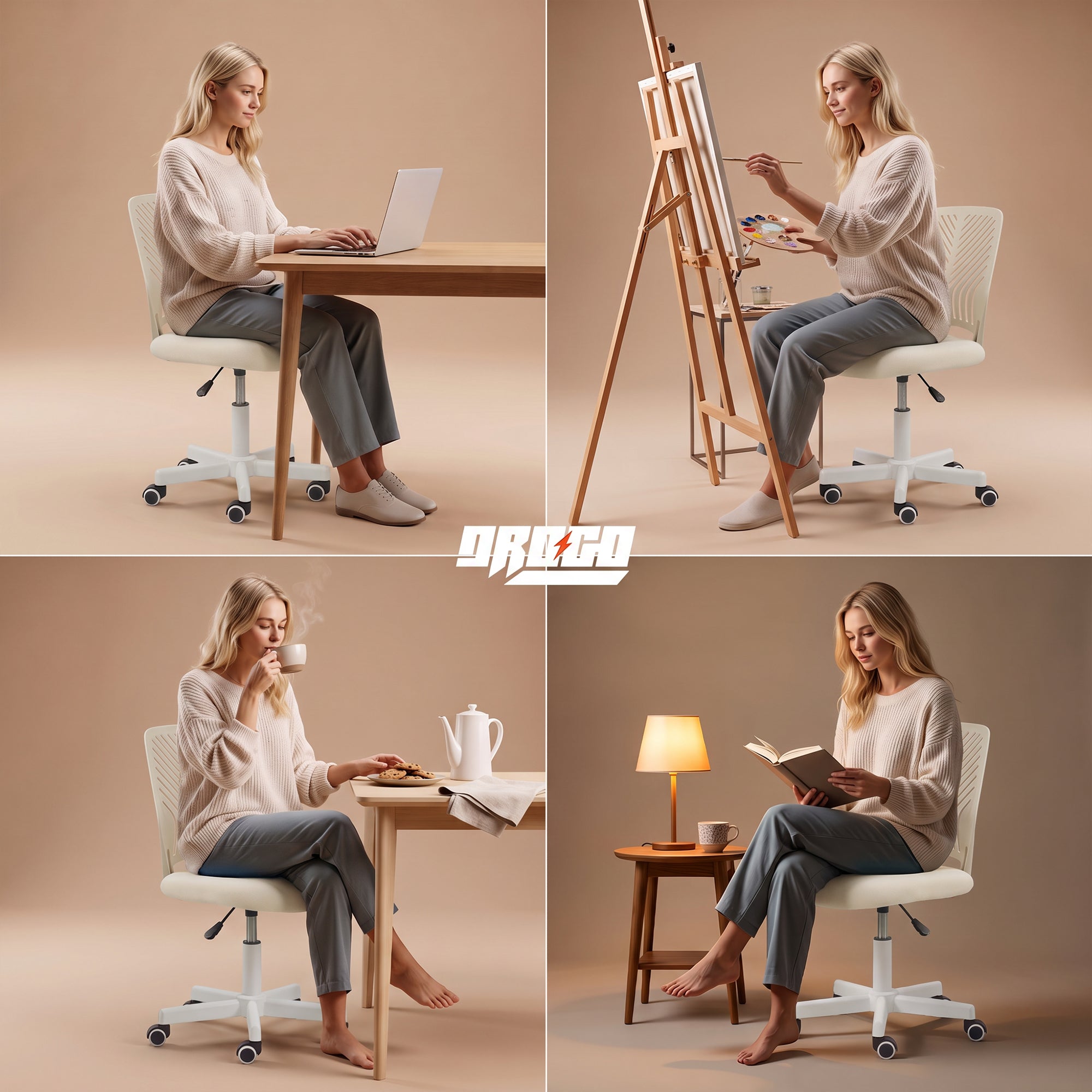 Drogo Ergonomic Small Study Computer Chairs for Girls Boys Teens