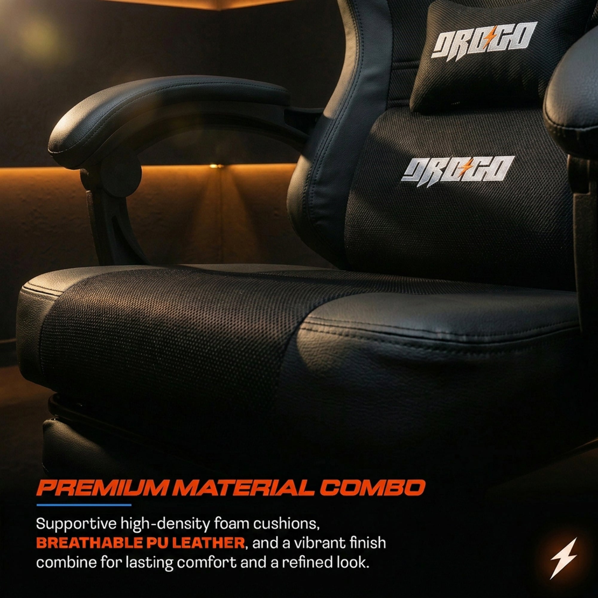 Drogo Aura Ergonomic Gaming Chair with Premium PU Leather Fabric
