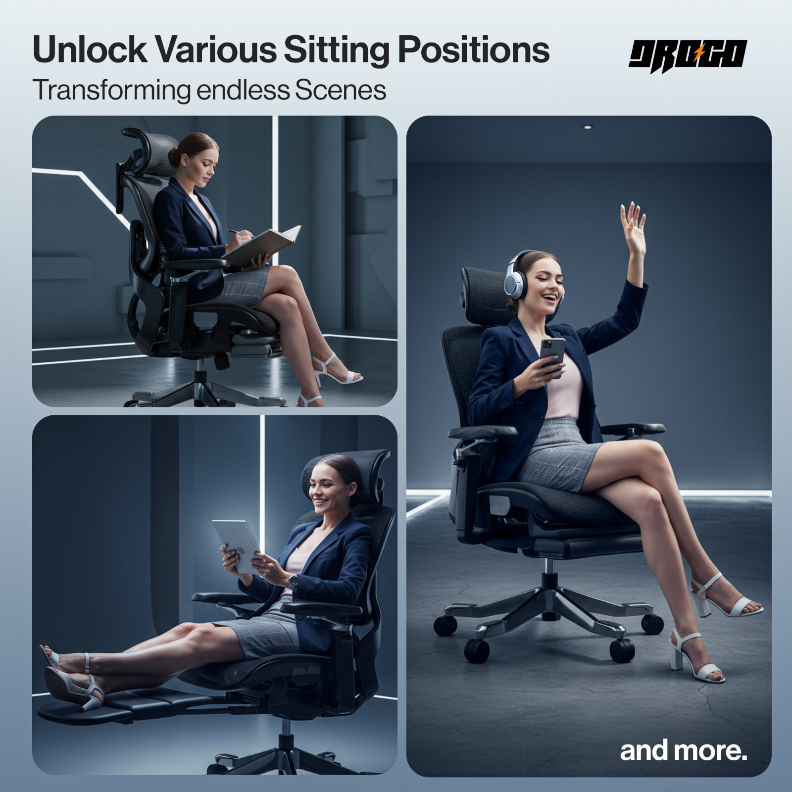 Drogo Flow 360 Ergonomic Office Chair With Patented Flow Technology & Cable Mechanism